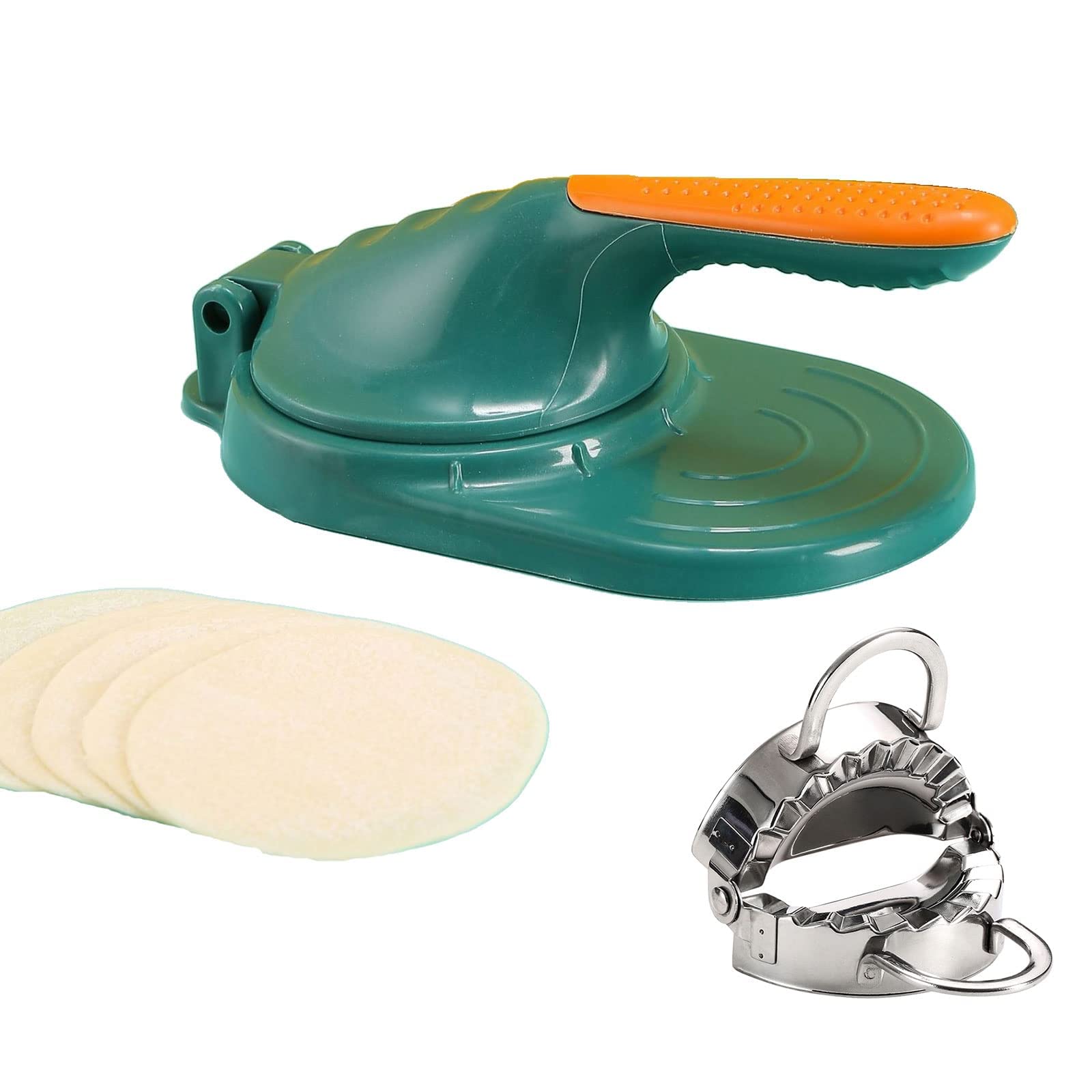 Dumpling Maker Press - Manual Dumpling & Tortilla Mould for Quick Homemade Dumplings - Yellow Kitchen Tool (Perfect for Family Cooking & Asian Cuisine)