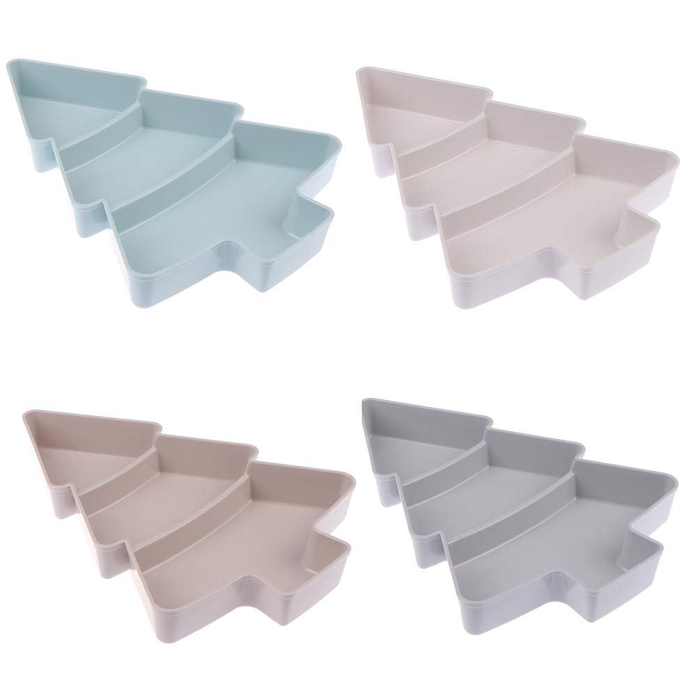 Christmas Tree Candy Tray - White Plastic Dish for Snacks & Nuts | Kitchen & Party Use