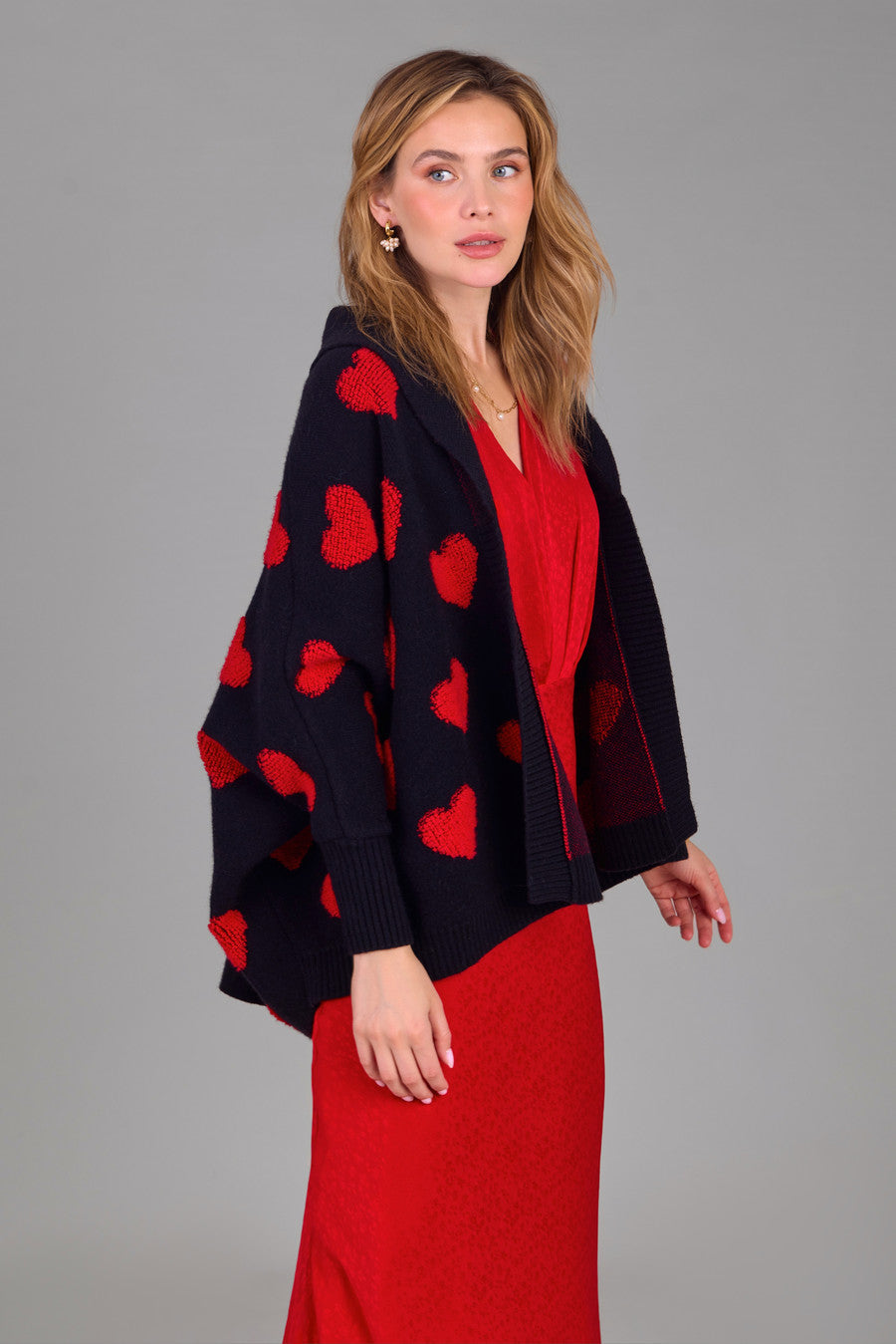 Heart Cardigan Sweater for Women - Cozy Ribbed Knit Pullover for Fall & Winter - Perfect for Casual Outfits, Date Nights, and Layering