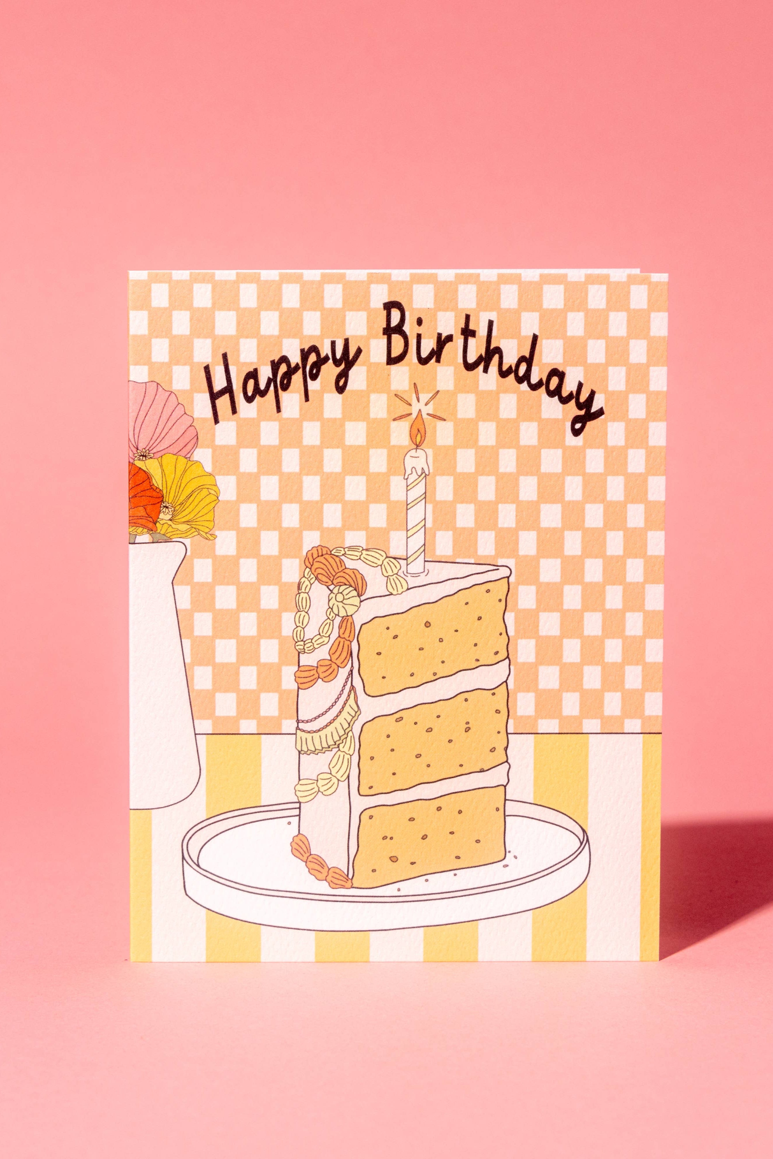 Delicious Slice of Cake Greeting Card - Perfect for Birthdays, Anniversaries & Special Occasions
