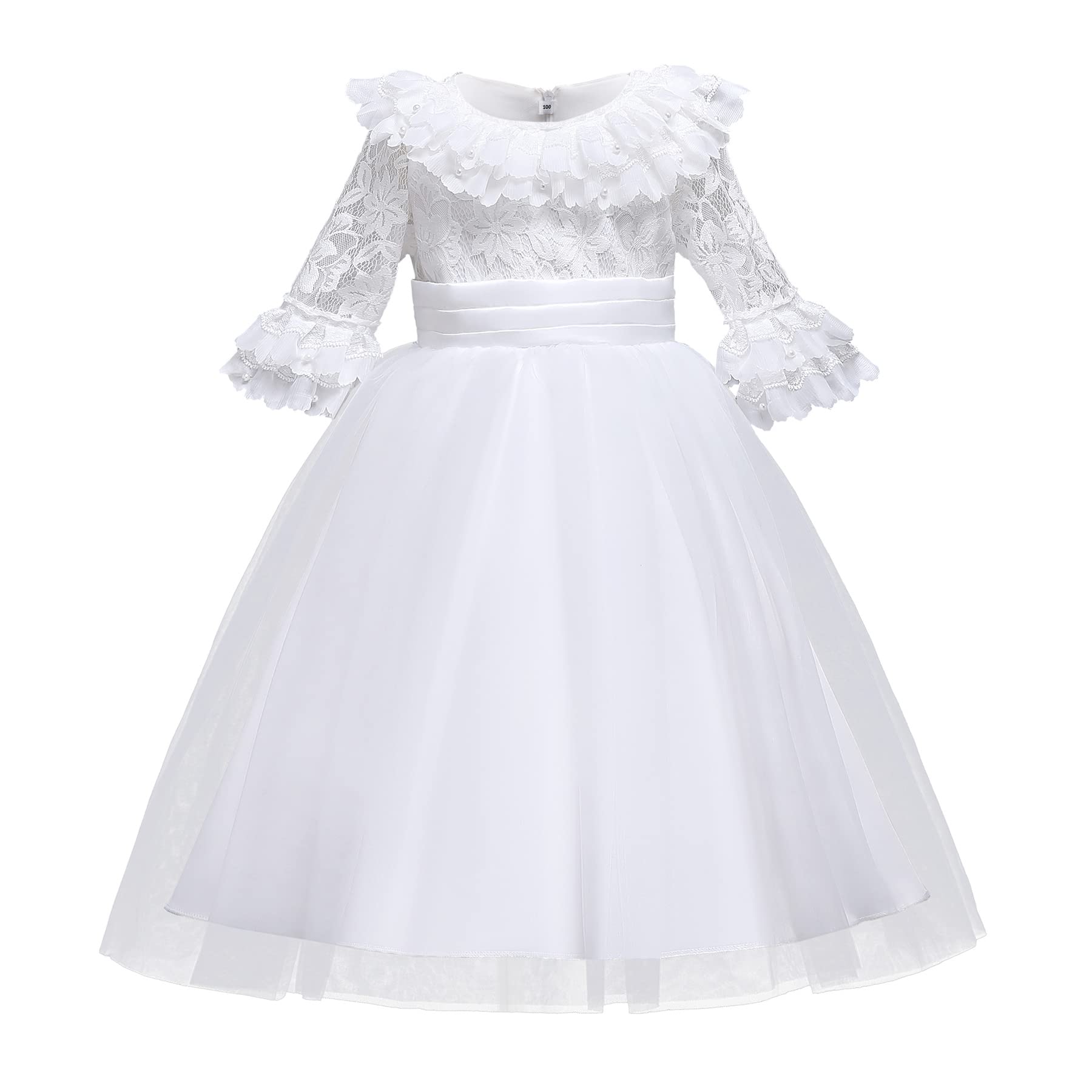 Toddler Girl Dress Lace Bow Embroidered Princess - Casual Party Birthday Wedding Pageant Dresses for Girls - Perfect for Summer Outfits, Special Occasions & Photo Shoots