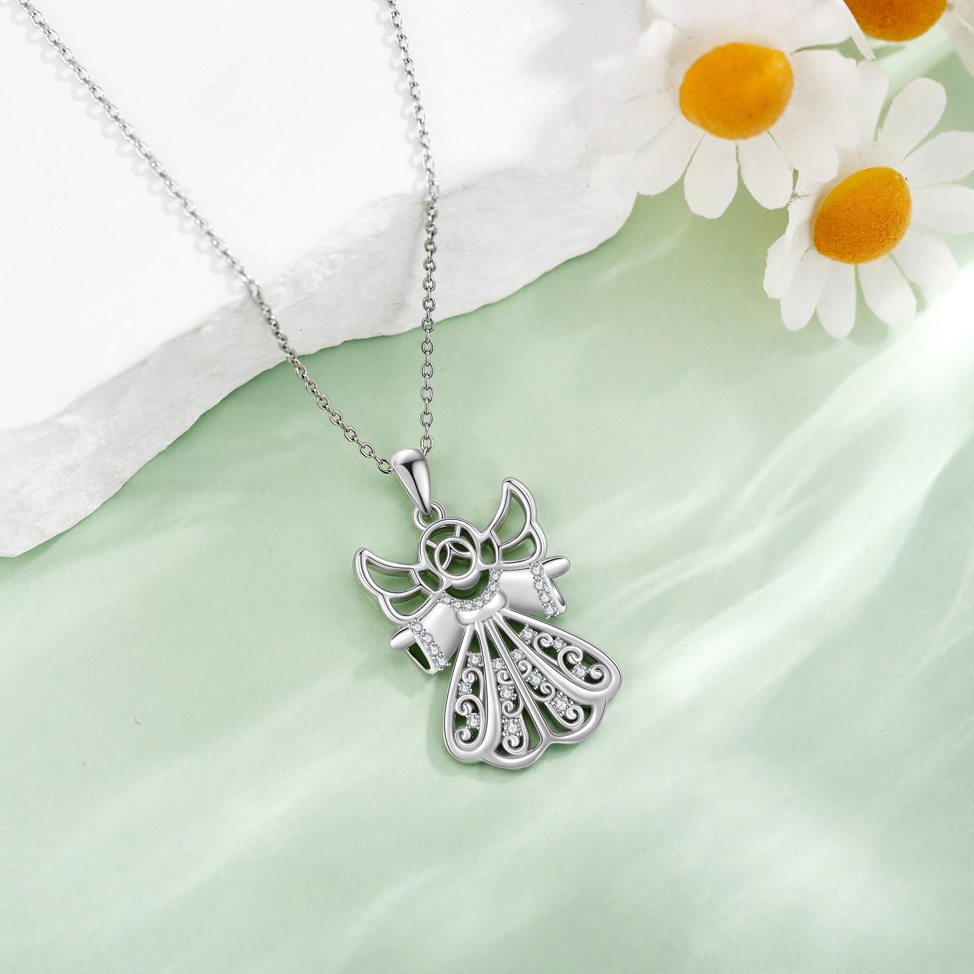 YAFEINI Hug From Heaven Necklace - 925 Sterling Silver Angel Wing Pendant for Women, Elegant Gift for Birthday, Christmas & Special Occasions | Perfect for Everyday Wear, Date Nights & Meaningful Gifts