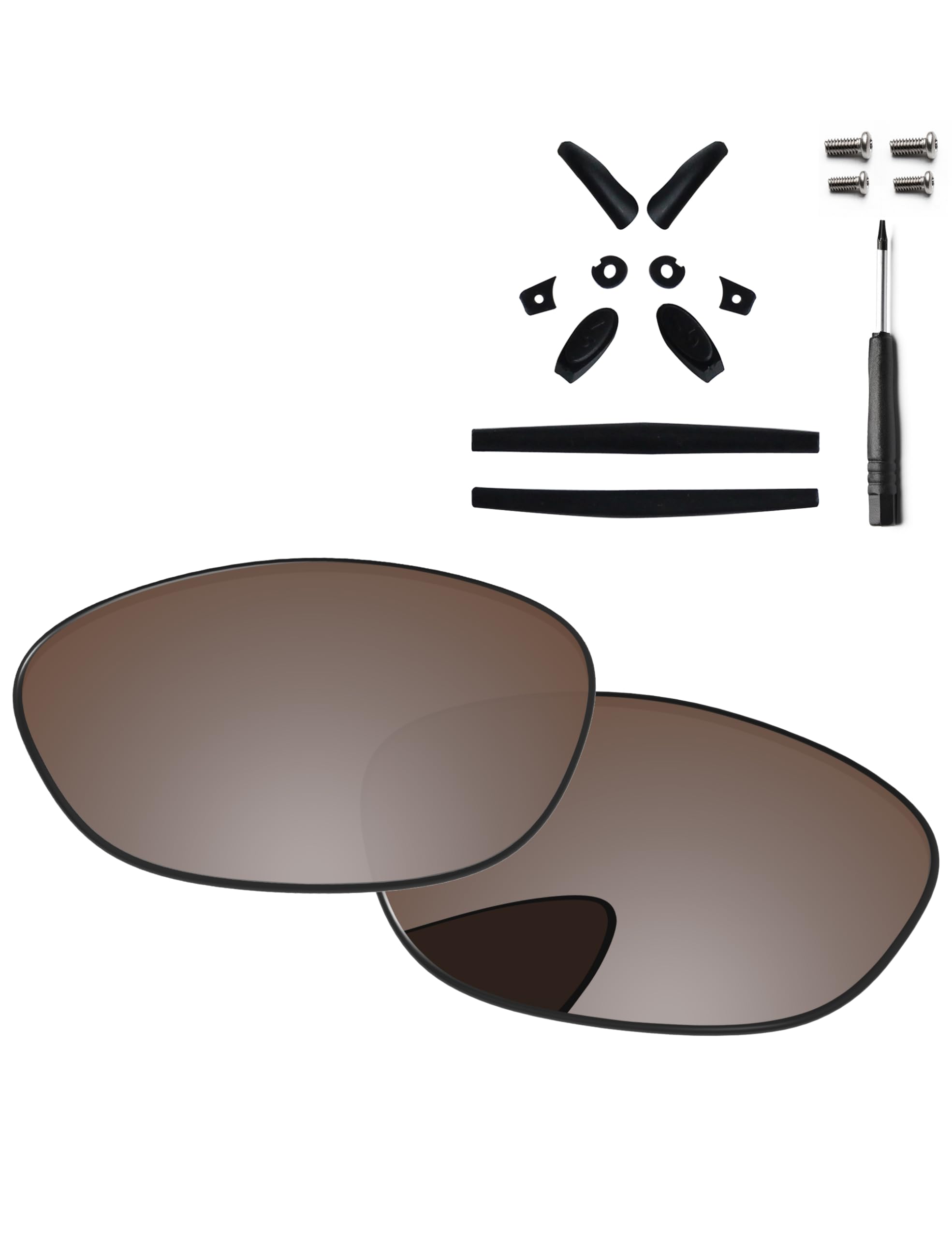 Oakley Juliet 55mm Sunglass Replacement Lenses, Rubber Kits, Screwdriver & Screws - Complete Repair Kit for Sports, Outdoor & Everyday Use