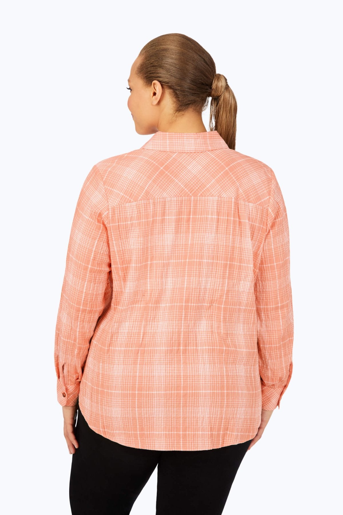 Stylish Rhea Plus Plaid Long Sleeve Shirt for Women - Trendy Fall Fashion Top for Work, Date Night & Casual Outings
