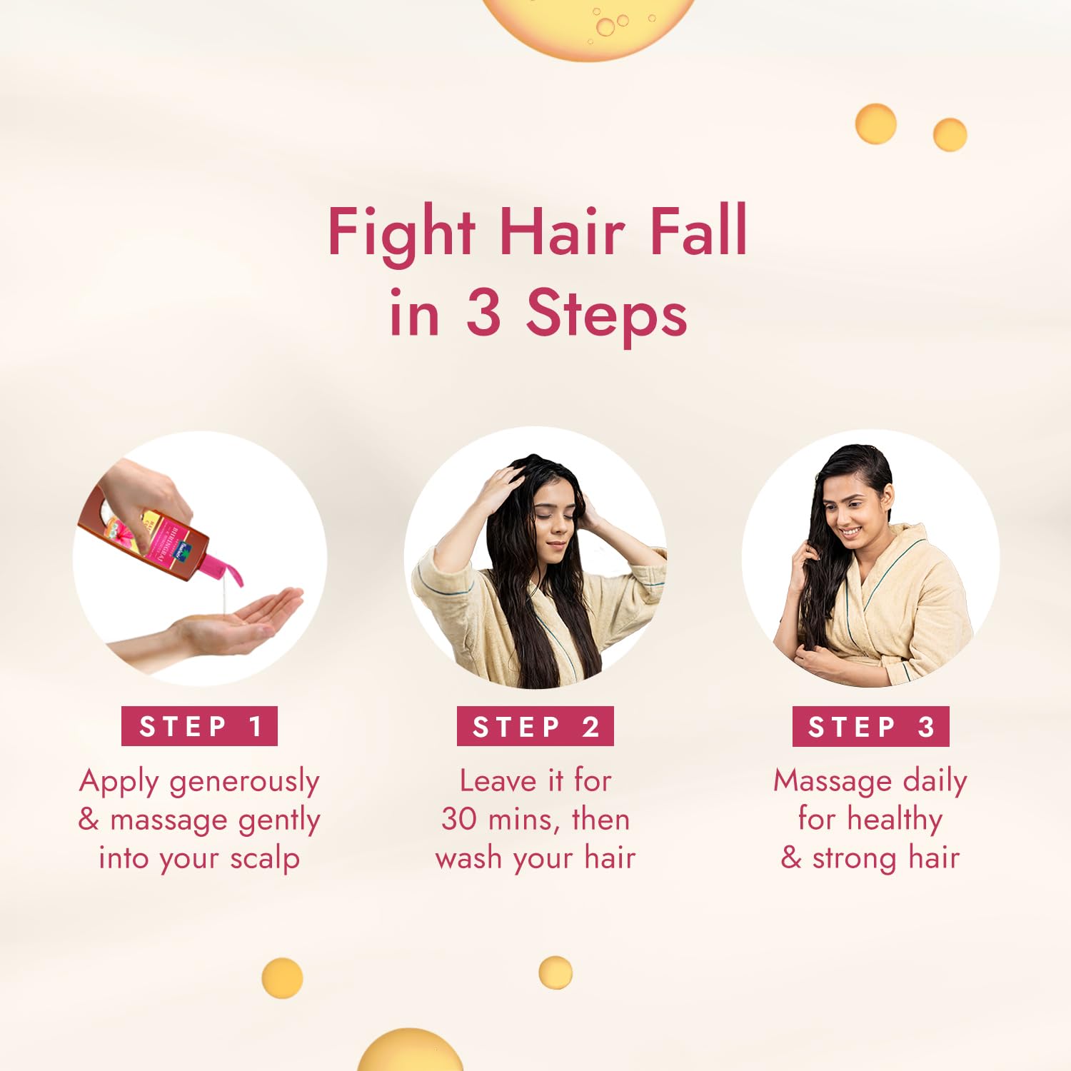 Bhringraj & Hibiscus Enriched Coconut Hair Oil for Hair Growth & Scalp Health - Reduces Hair Fall Up to 10x, Thicker Stronger Hair for Men & Women - 300ml - Perfect for Daily Hair Care & Styling Protection