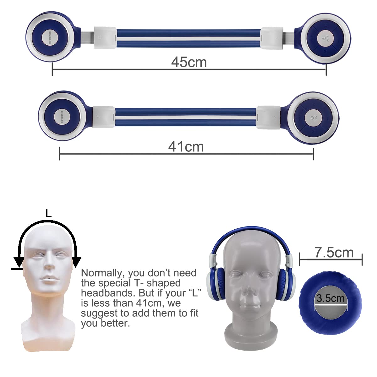 2 Pack SIMOLIO Bluetooth Headphones for Kids & Teens - Volume Limited 75dB/85dB/94dB, Wireless On-Ear Headset with Microphone & EVA Carrying Case (Mint+Grey) - Perfect for School, Travel, and Online Learning