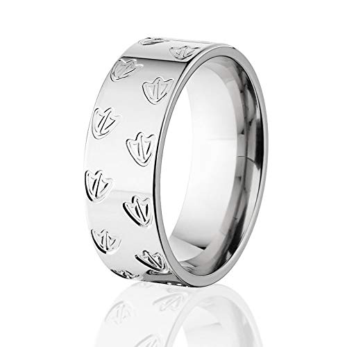 Duck Track Cobalt Ring for Men & Women - Animal Paw Print Wedding Band - Perfect for Nature Lovers, Outdoor Enthusiasts & Unique Couple Rings