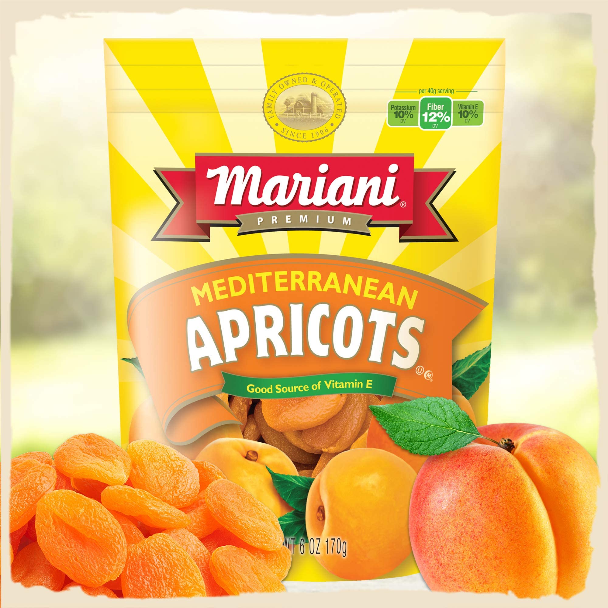 Organic Dried Mediterranean Apricots | 6oz Resealable Bag (Pack of 4) | Gluten-Free, No Sugar Added | Healthy Snack for Hiking, Baking & Kids Lunch Boxes