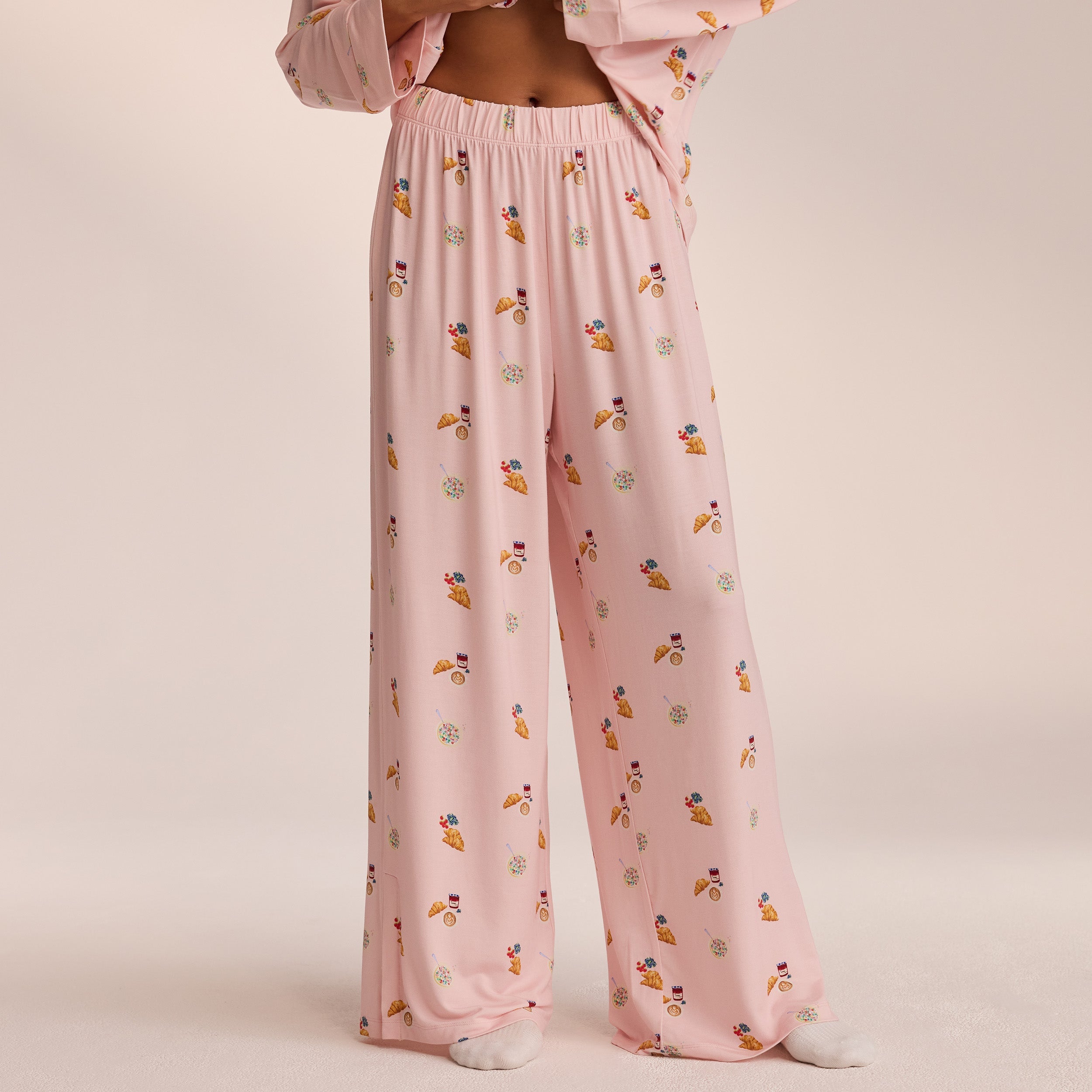 Soft Modal Pajama Pants for Women - Comfortable Sleepwear Lounge Pants in Light Pink | Perfect for Relaxing at Home, Lounging & Sleeping