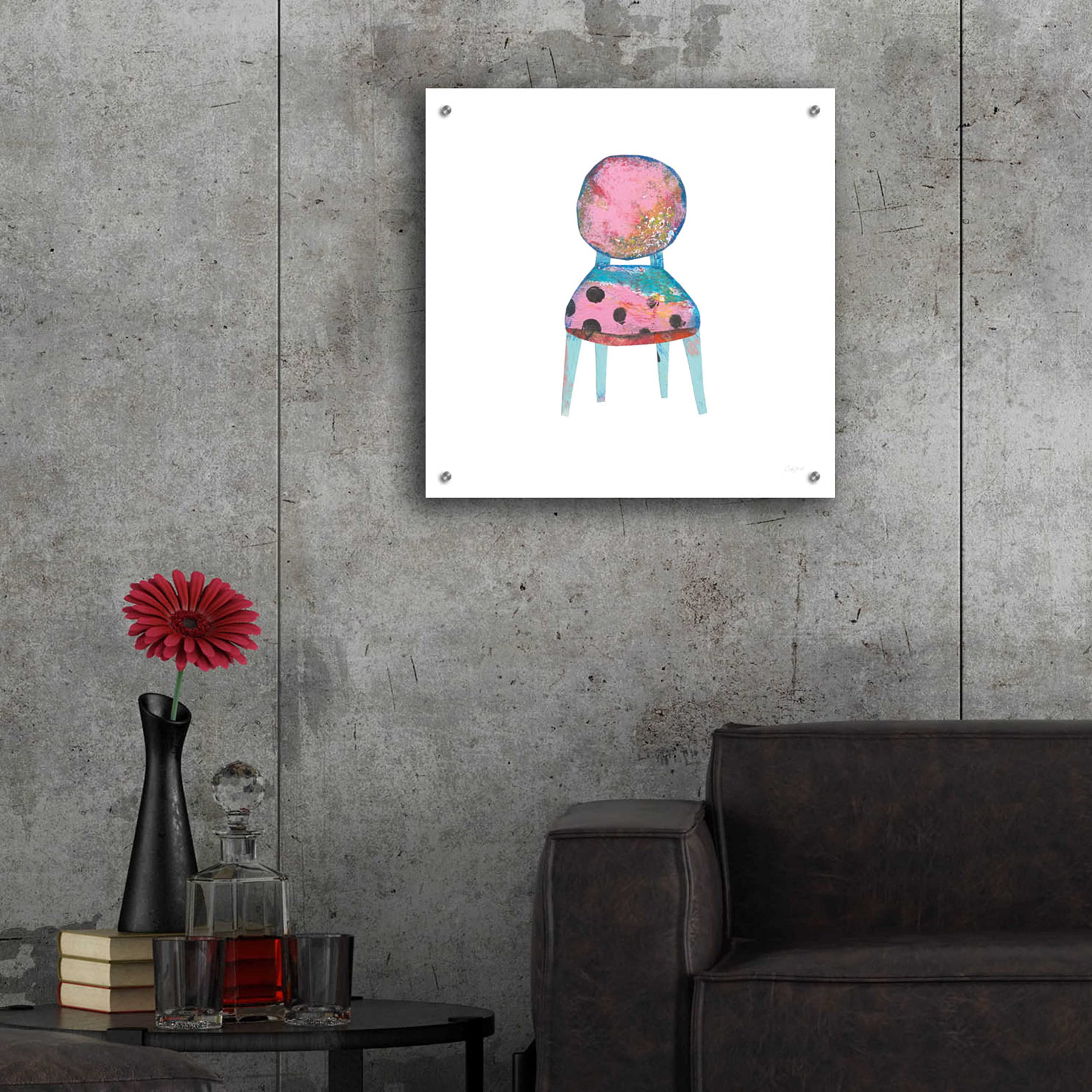 Courtney Prahl Mod Chairs V Acrylic Glass Wall Art - 24x24 Inches Modern Abstract Painting for Living Room, Bedroom & Office Decor