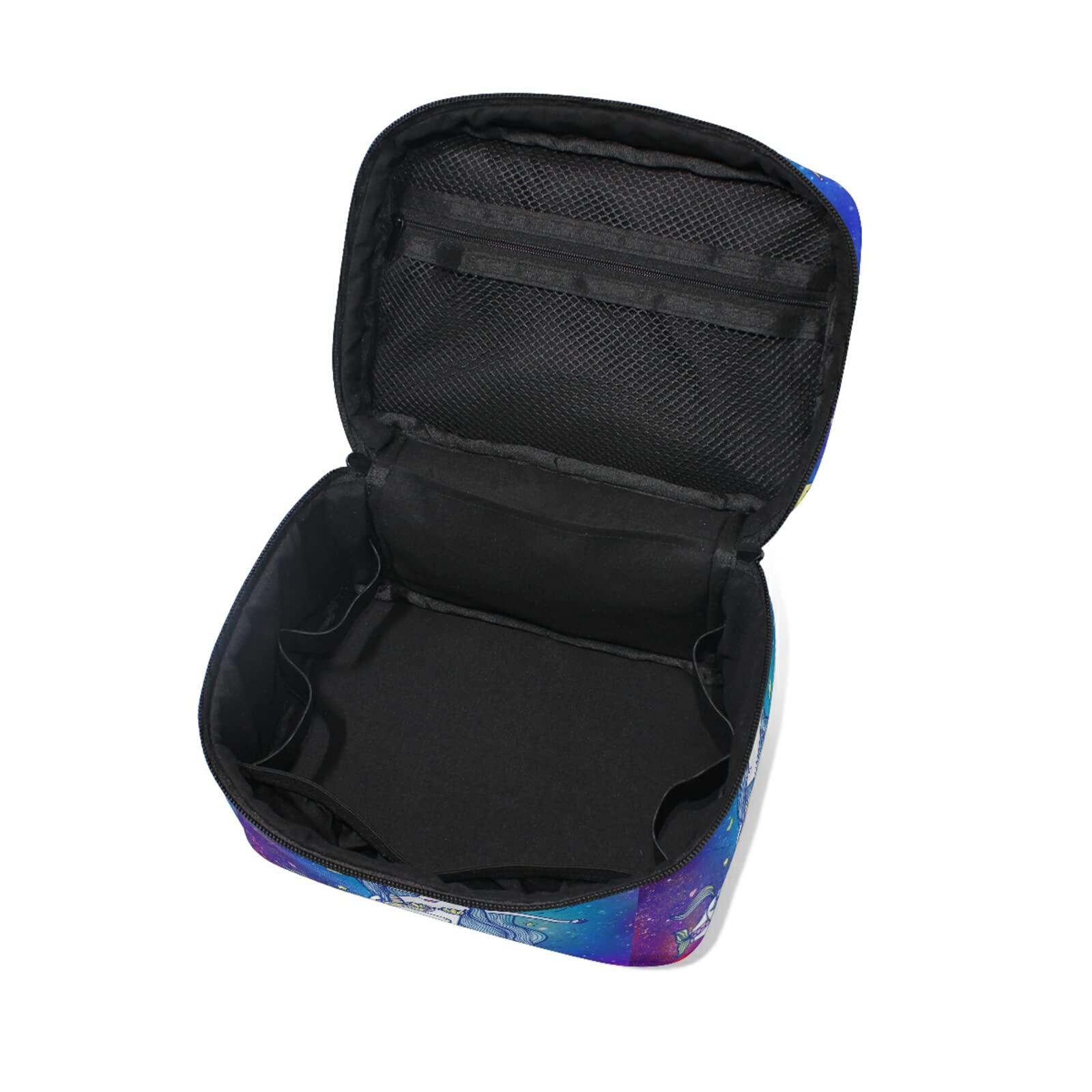 Cute Space Themed Mermaid Unicorn Makeup Bag for Women - Waterproof Cosmetic & Toiletry Travel Organizer - Perfect for Travel, Gym, and Daily Use