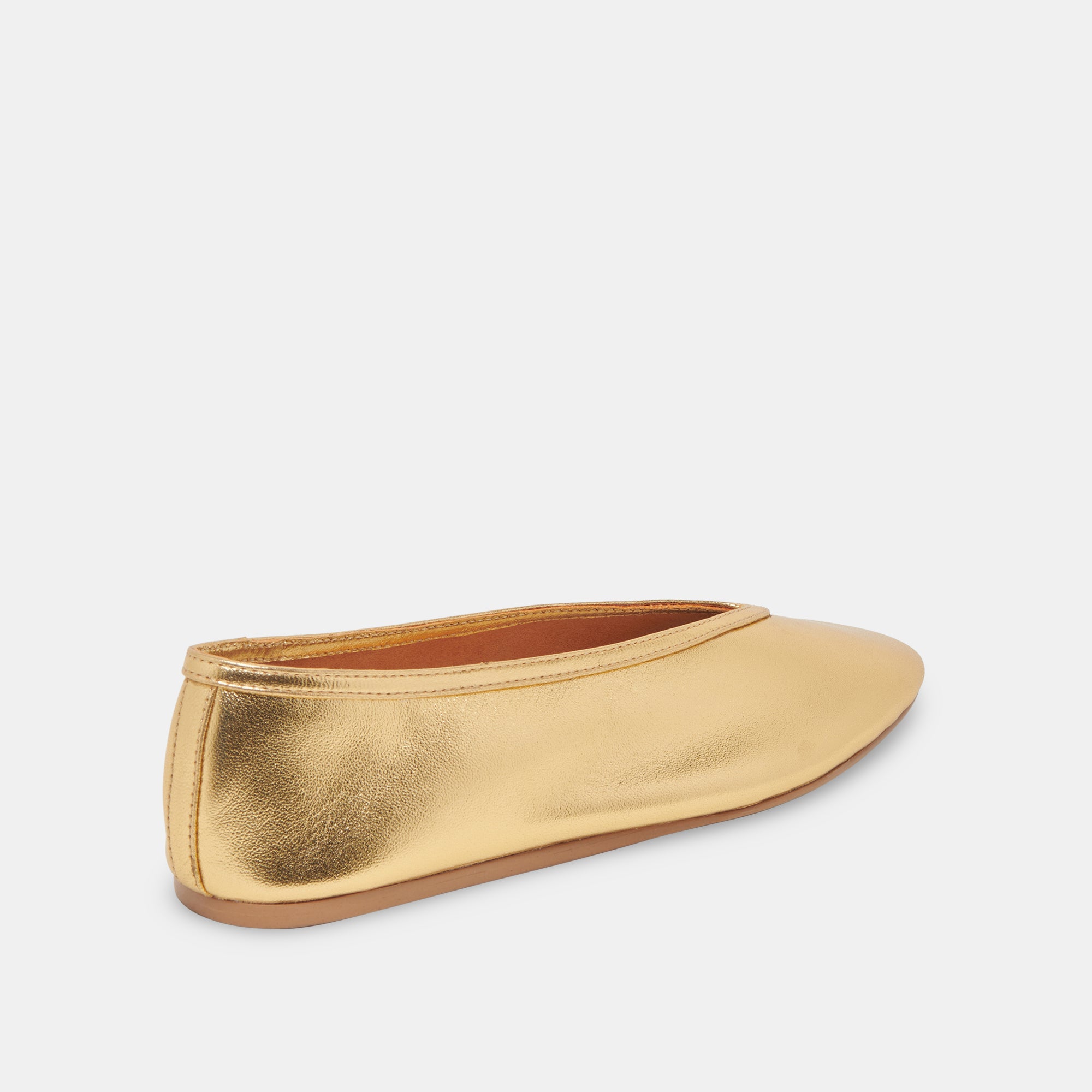 BRAIDY Women's Gold Metallic Leather Ballet Flats - Comfortable & Stylish Shoes for Work, Casual Wear & Special Occasions