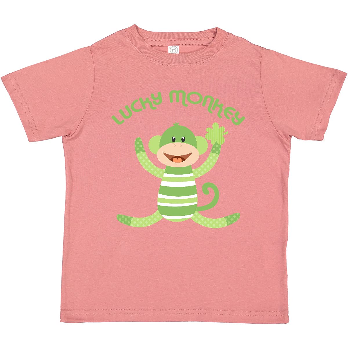 Inktastic Lucky Sock Monkey Toddler T-Shirt - Cute Cotton Tee for Boys & Girls - Soft Baby Shirt for Playdates, Birthdays & Everyday Wear