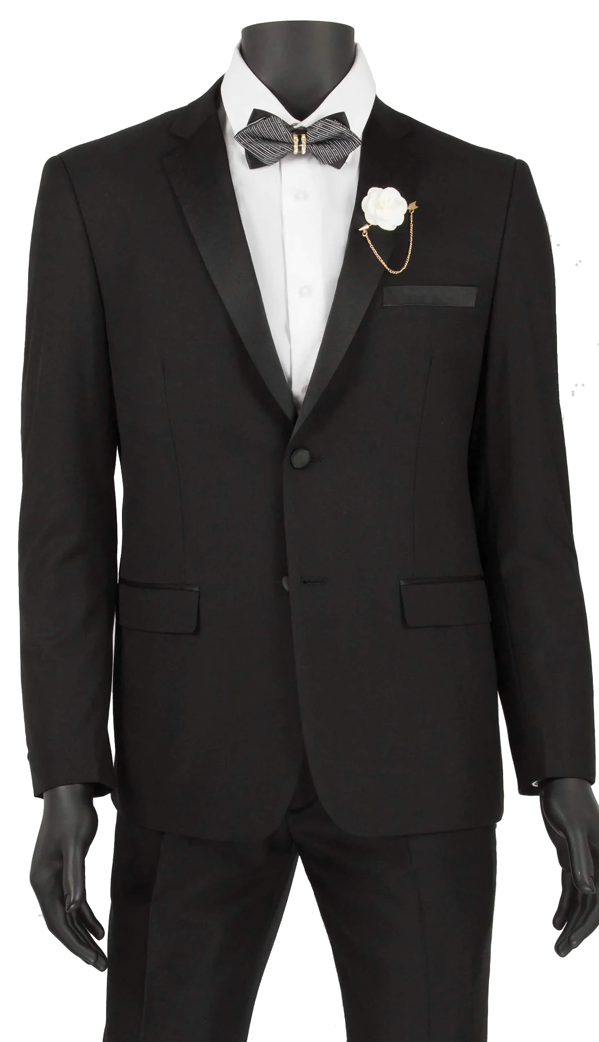 Black Ultra Slim Fit Tuxedo Suit for Men - 2 Button Formal 2 Piece Set for Weddings, Prom & Special Occasions