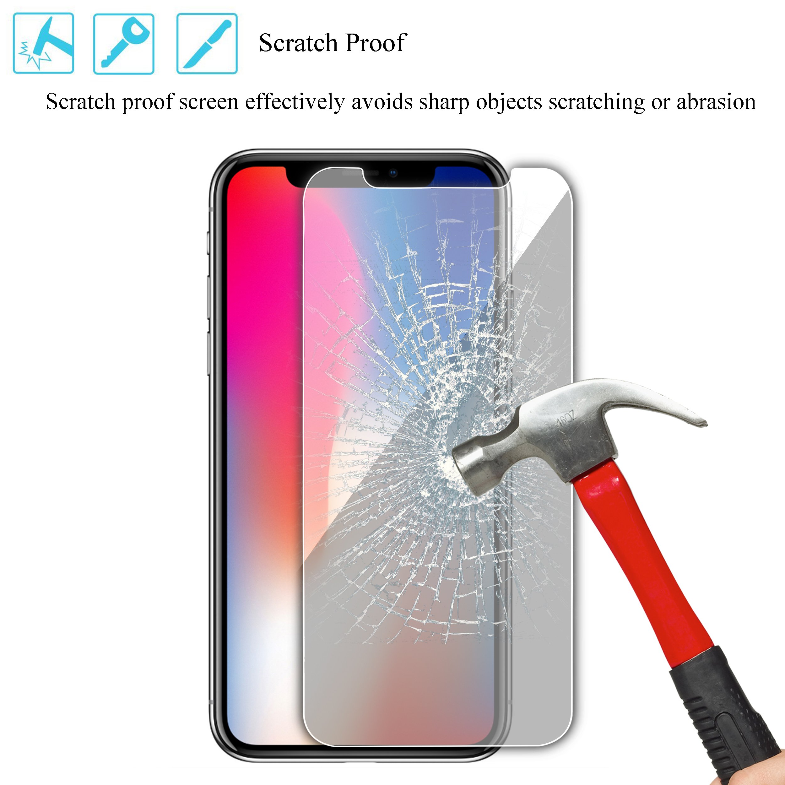 Ailun Privacy Screen Protector for iPhone 11 Pro/iPhone Xs/iPhone X (5.8 Inch) 2 Pack - Anti-Spy Tempered Glass, Case Friendly - Perfect for Office, Travel & Personal Privacy Protection