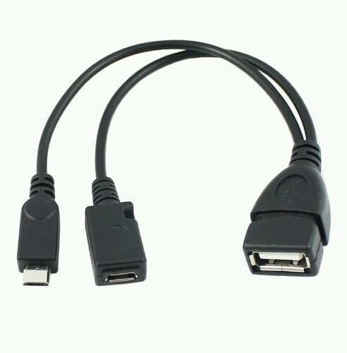 Micro USB Host OTG Cable with USB Power - Compatible with Samsung, HTC, Nexus, LG Phones & Tablets - Transfer Data & Charge Devices for Home, Office & Travel Use