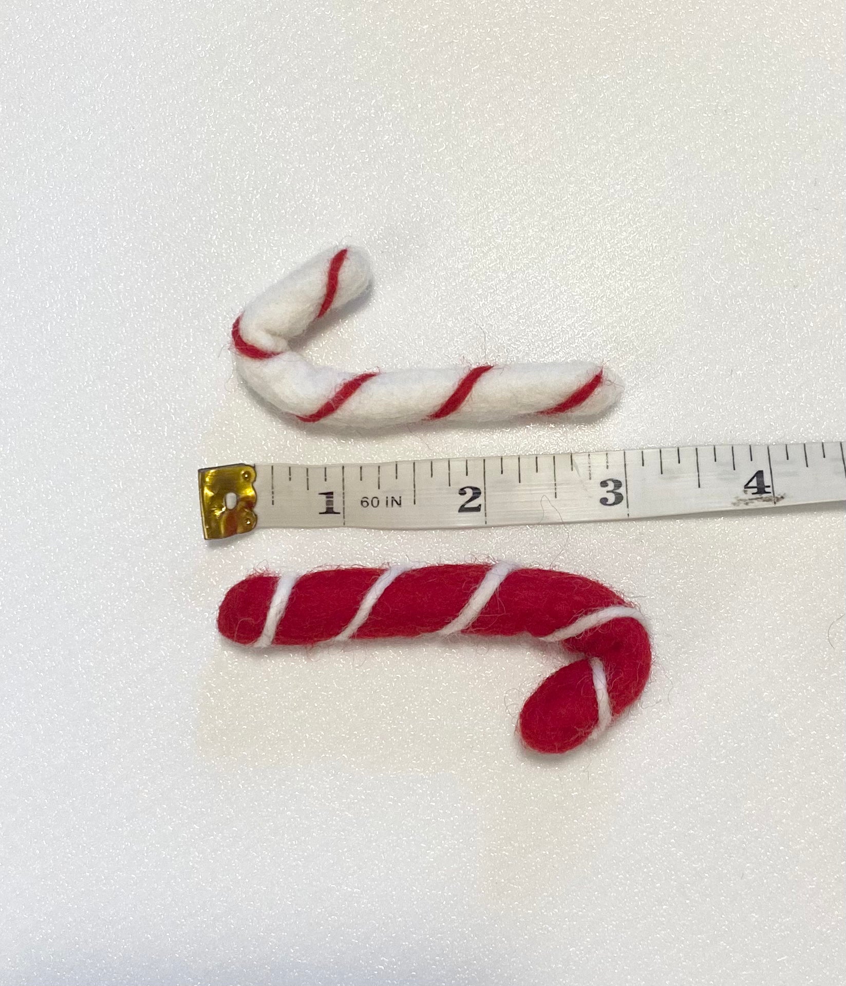Handmade Wool Felted Candy Cane Christmas Ornament - Holiday Tree Decor, DIY Craft Gift for Xmas, Stocking Stuffer, Winter Home Decoration