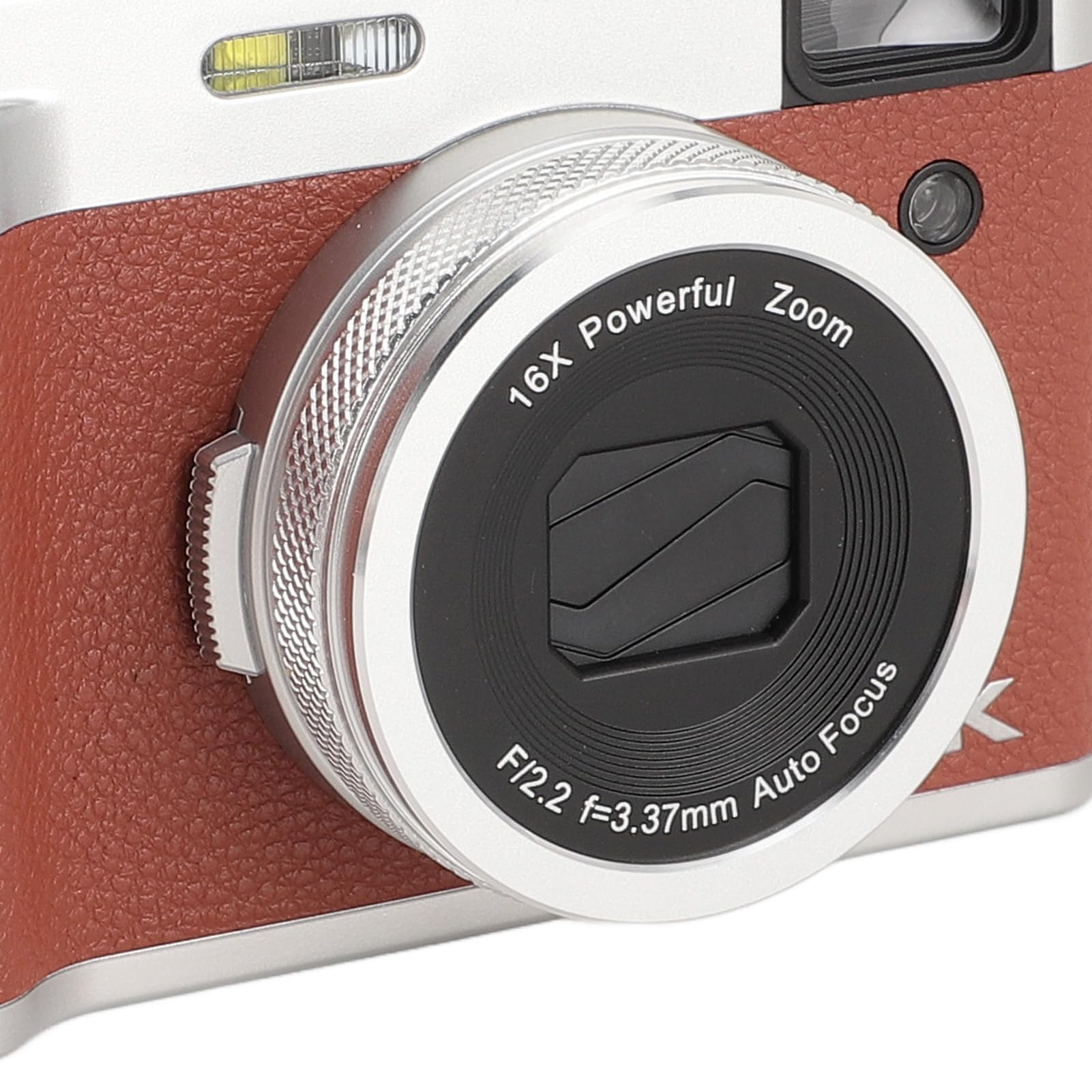 5K 48MP Digital Camera with 16X Zoom & Anti-Shake - Vintage Style Vlogging Camera for YouTube, Travel Photography - Dual Lens (Front/Rear), Auto Focus, 30FPS Video - Perfect for Bloggers & Adventure Travel (Brown)