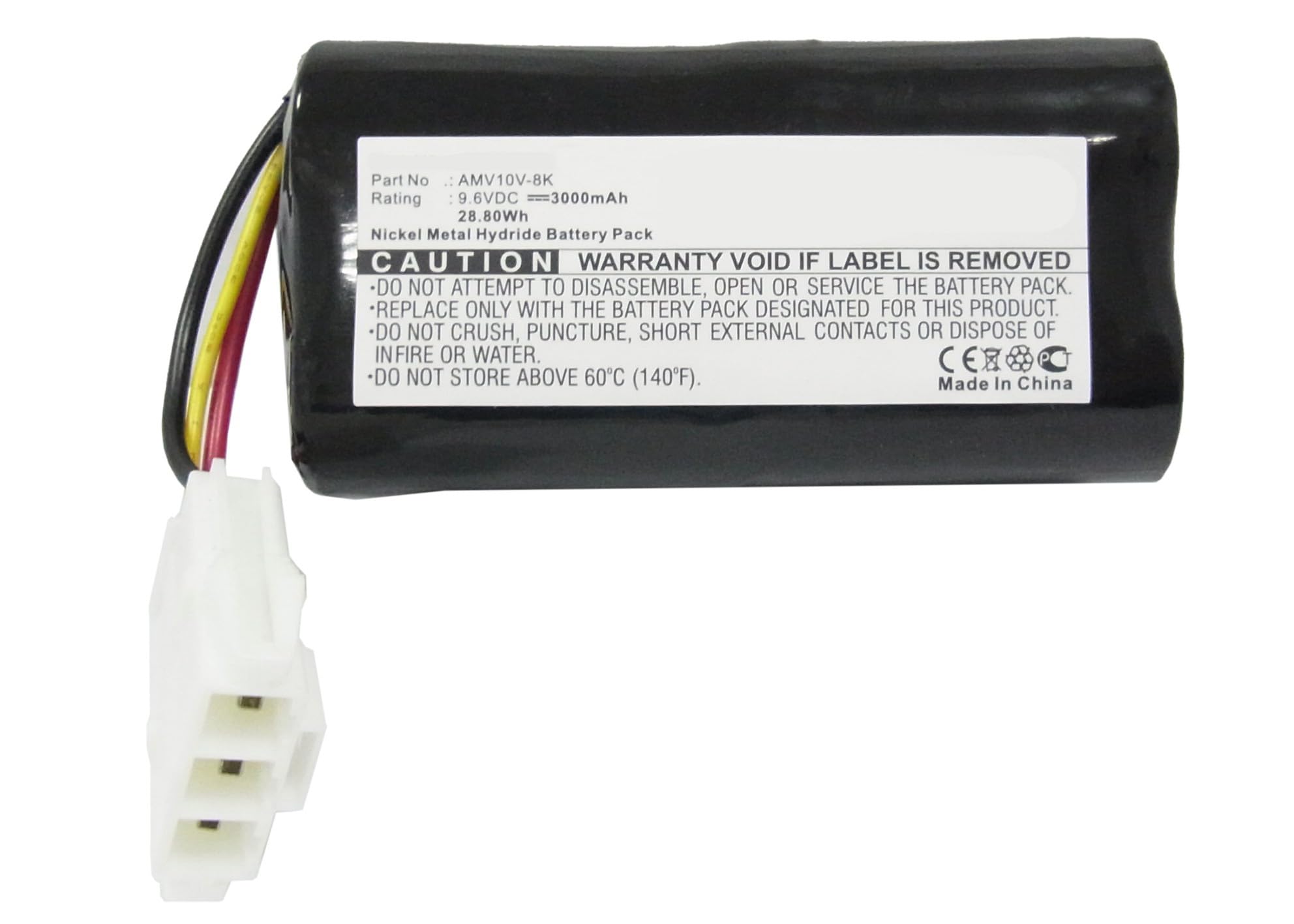 Synergy Digital Ni-MH 9.6V 3000mAh High Capacity Vacuum Cleaner Battery - Replacement for Panasonic MC-B20J & AMV10V-8K Models | Perfect for Home Cleaning, Car Detailing & Pet Hair Removal