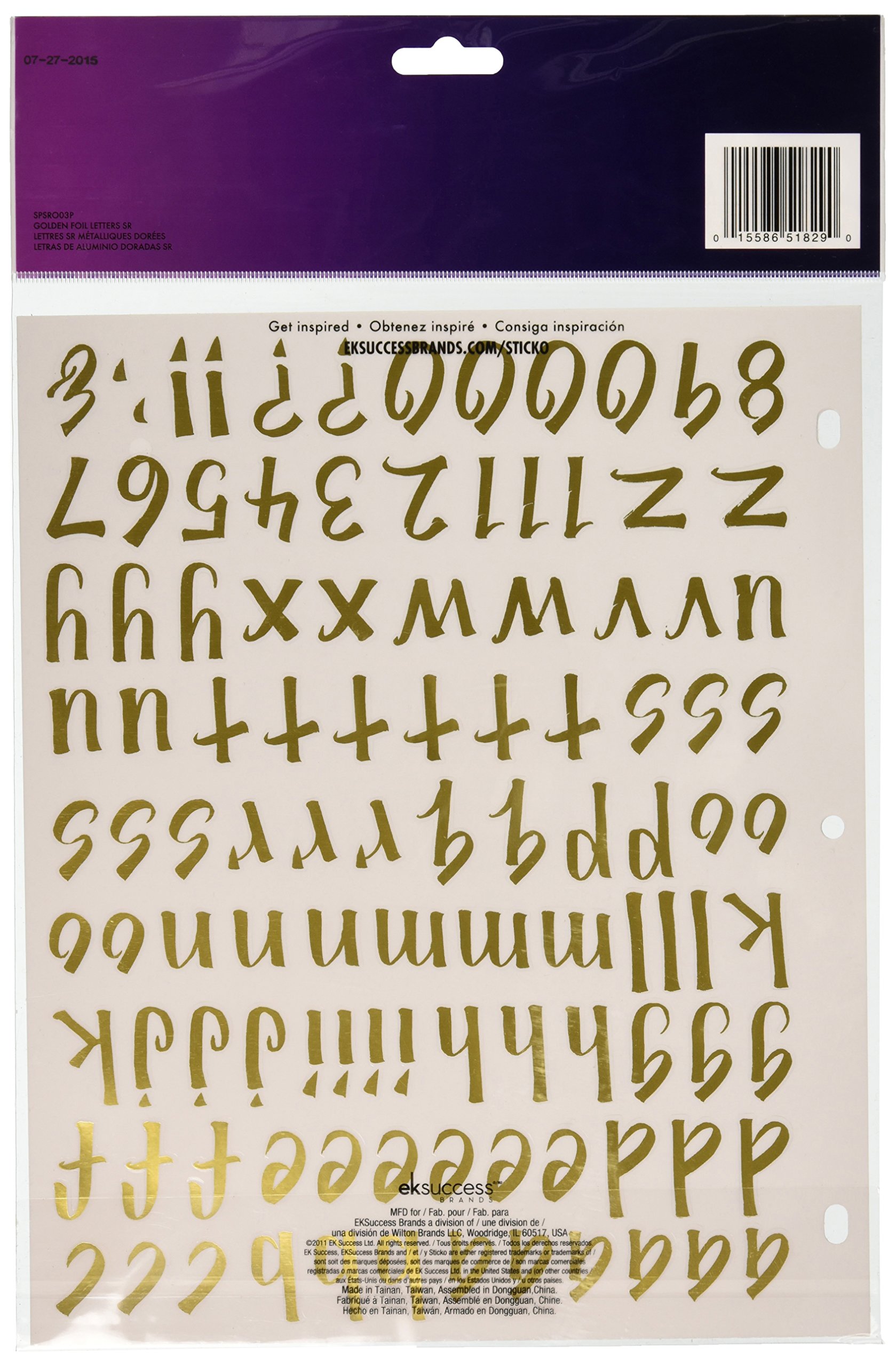 Sticko 1-Inch Golden Foil Letter Stickers for Scrapbooking, DIY Crafts, and Home Decor - Susy Ratto Brush Design