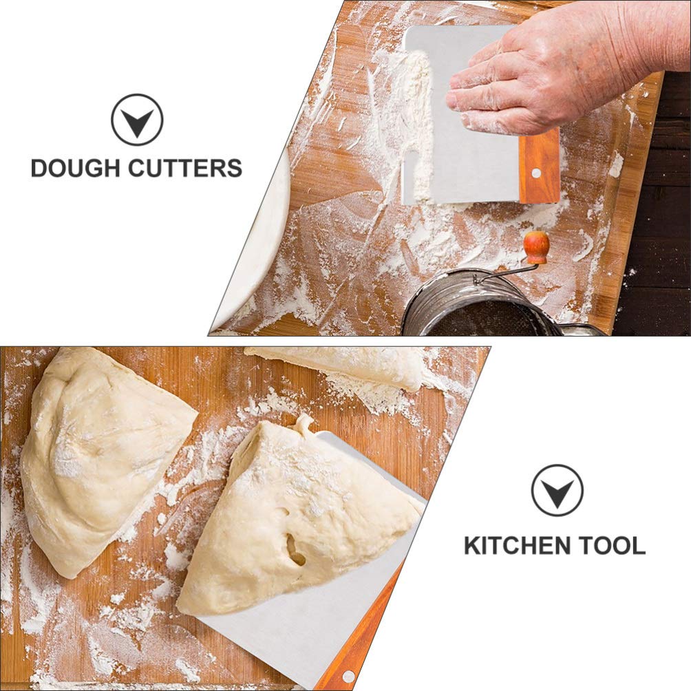 3-Piece Stainless Steel Dough Scraper Set - Pastry Cutter, Bench Chopper & Kitchen Tool for Baking Bread, Cookies & Pizza Dough - Perfect for Home Bakers & Professional Chefs