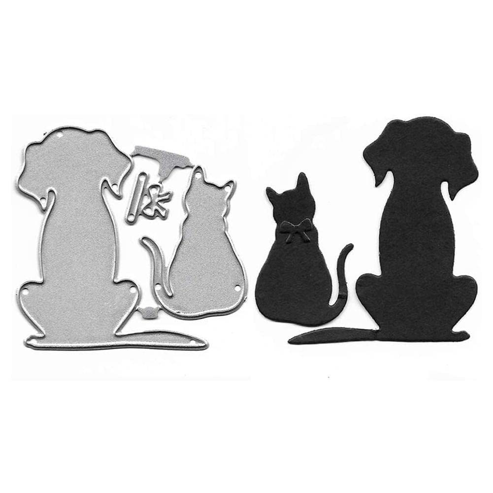 Premium Metal Carbon Steel Animal Dog & Cat Cutting Dies - DIY Scrapbooking, Card Making, Album Decoration, Embossing Crafts for Creative Projects - Perfect for Handmade Greeting Cards, Home Decor, and Paper Art