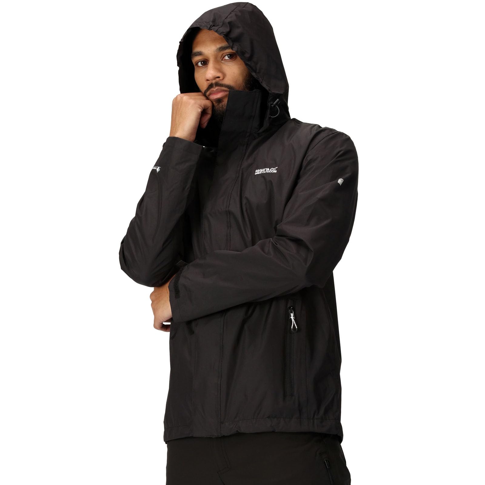 Men's Black Matt Jacket - Lightweight, Water-Resistant Outdoor Coat for Hiking, Camping & Casual Wear
