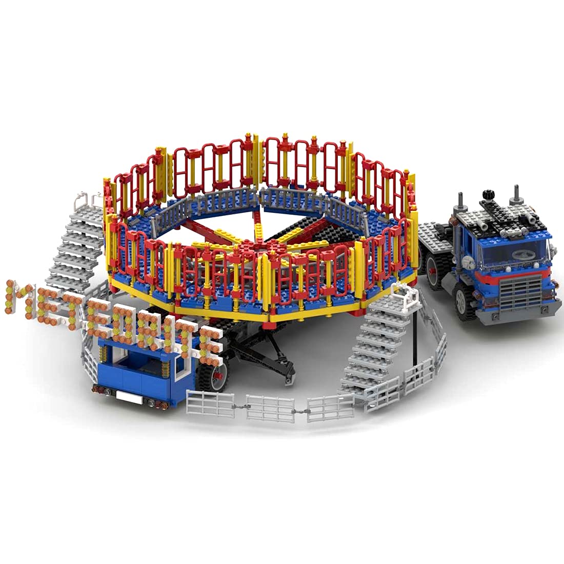 Gdale Licensed Fairground Meteorite Ride Bricks Model - 2062pcs Lego-Compatible Amusement Park MOC DIY Building Toy Set (MOC-80218) | Perfect for Collectors, STEM Education & Creative Play