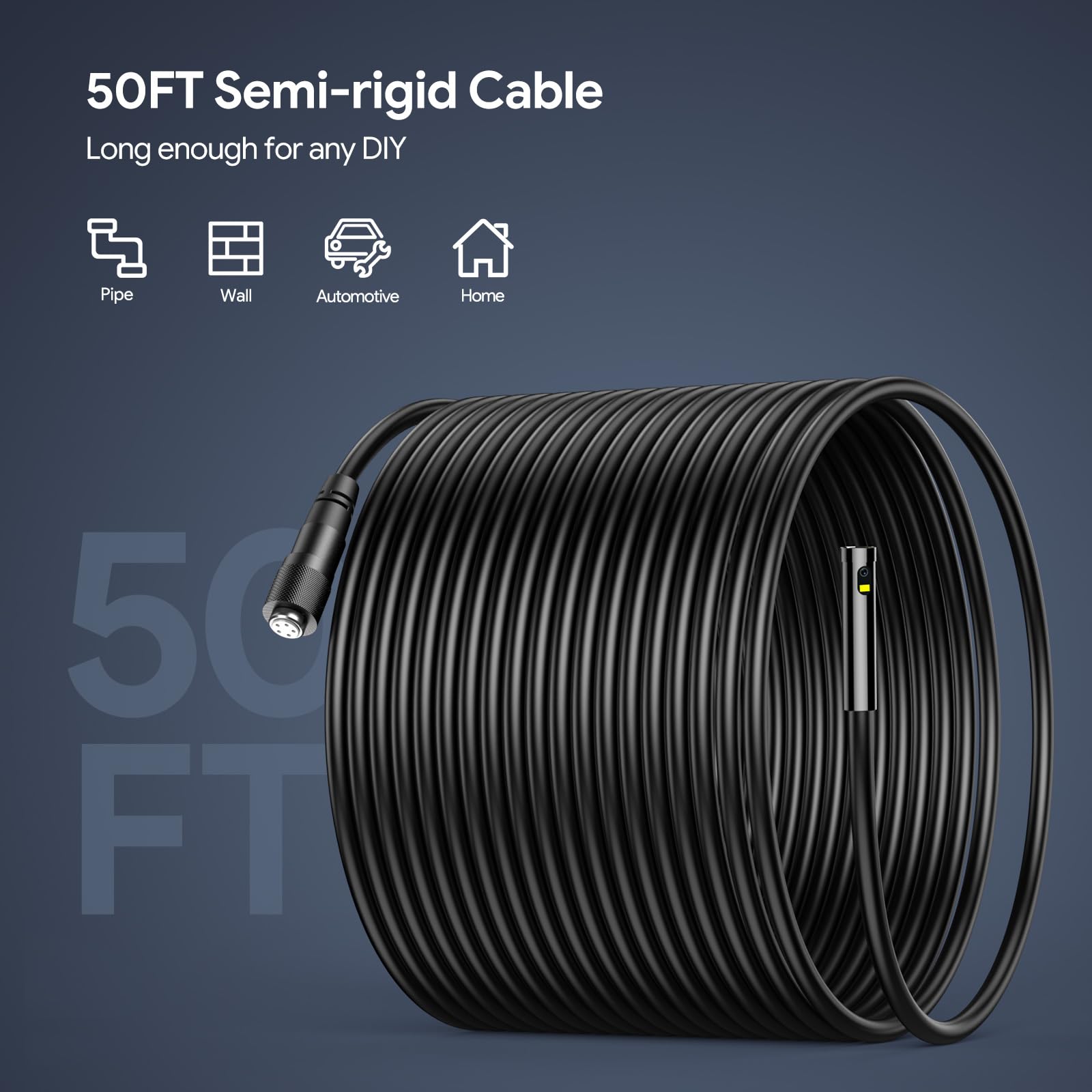 DEPSTECH Upgraded 50FT Triple Lens Sewer Inspection Camera - 5'' IPS Endoscope with LED Light, 1080P HD Borescope, Split Screen & Waterproof Design for Drain Pipe Plumbing - Perfect for Home Repairs, DIY Projects & Professional Plumbing Inspections