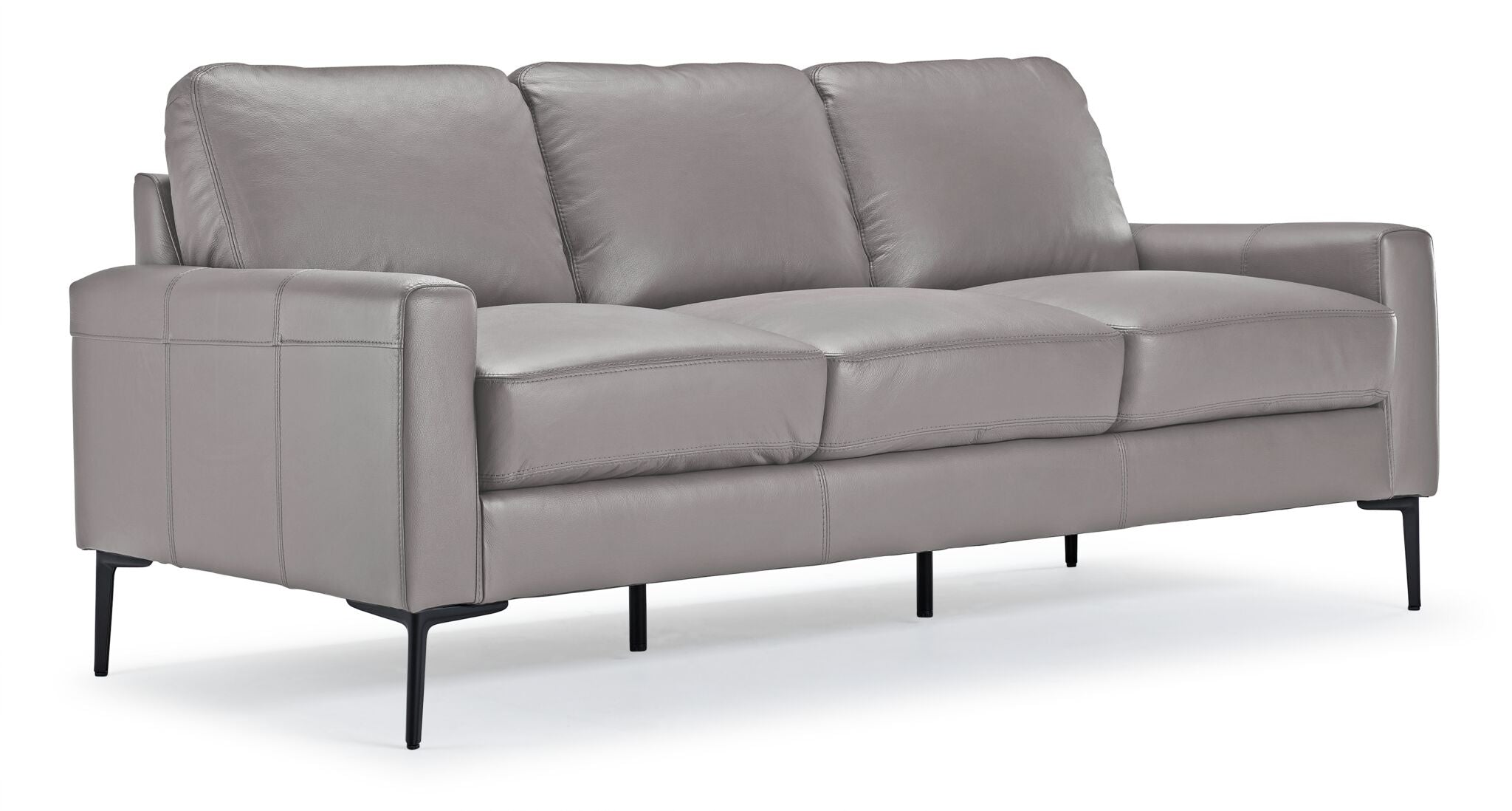 Premium Chito Leather Sofa and Loveseat Set in Cloud Grey - Modern Living Room Furniture for Home & Office Comfort