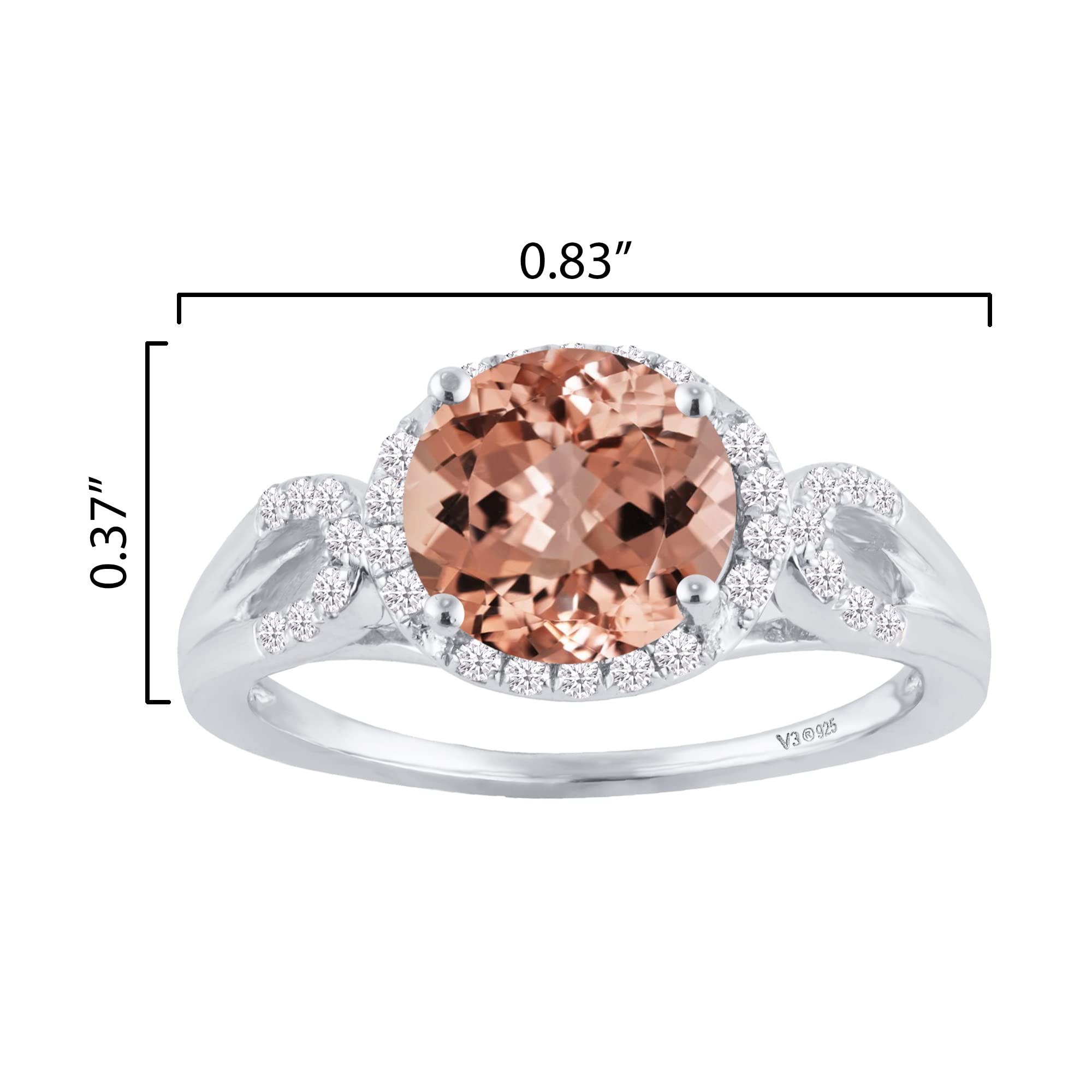 Sterling Silver Gemstone Halo Ring with Created Stones - Perfect for Engagement, Wedding & Anniversary Gifts