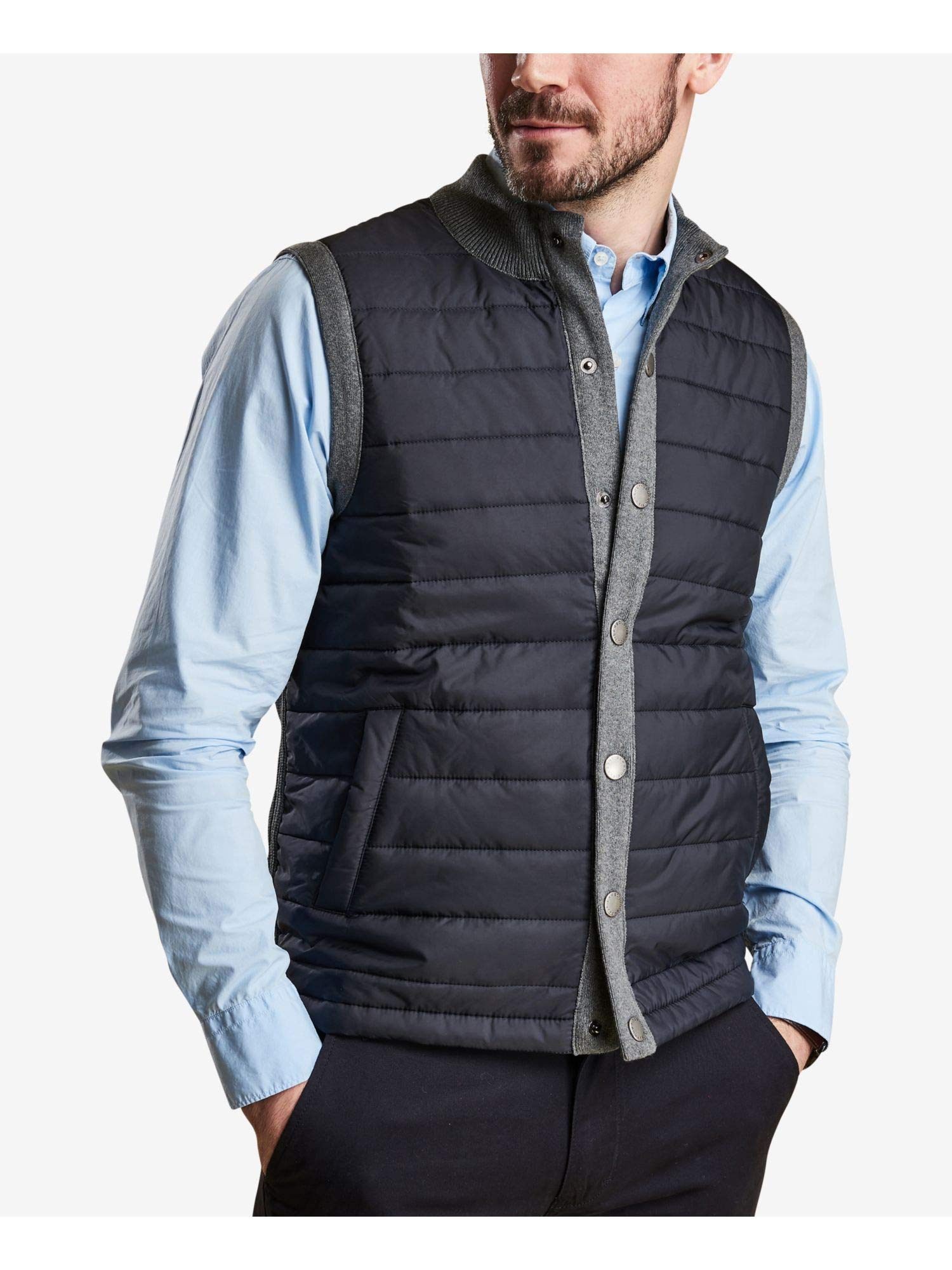 Barbour Men's Quilted Vest - Grey, X-Large Size | Warm Winter Layering Piece for Outdoor Activities & Casual Wear