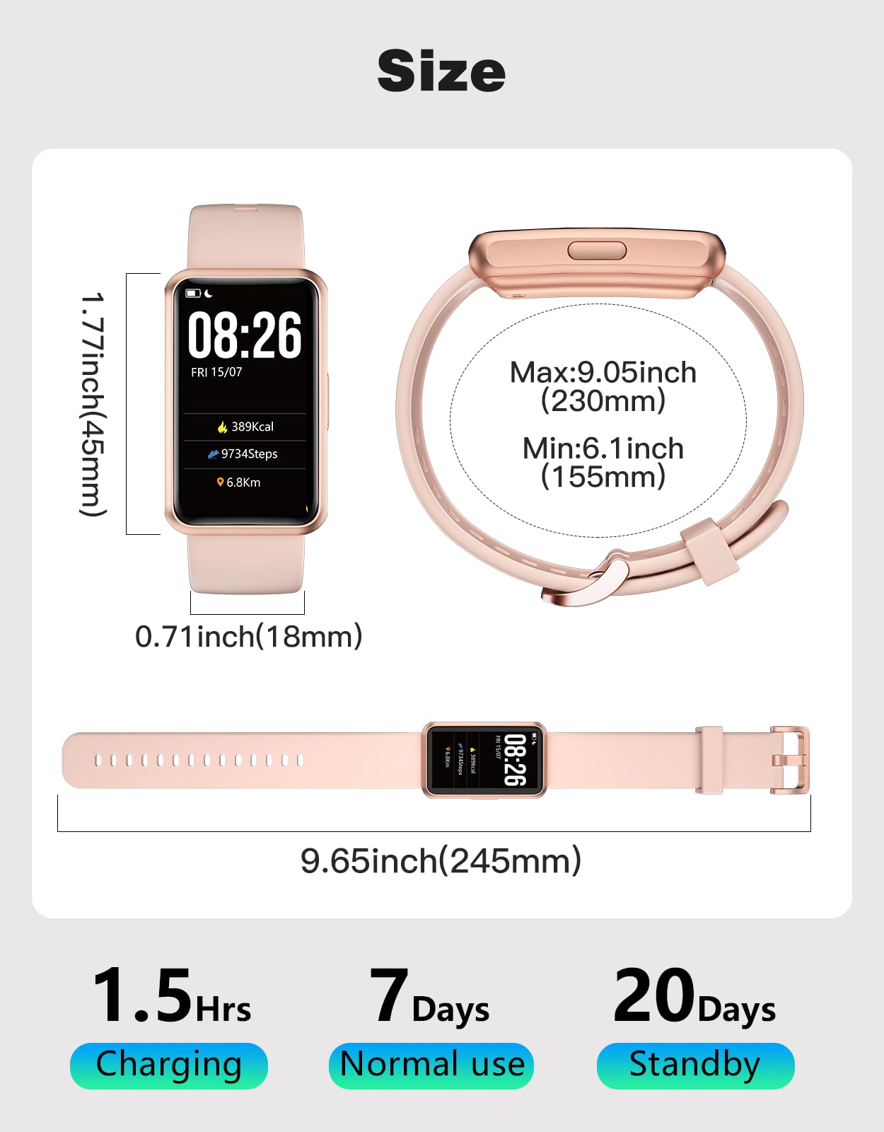 Fitness Tracker Watch - Step Counter, Distance & Calorie Tracker - No Bluetooth or App Needed - Perfect for Walking, Running & Daily Activity Tracking