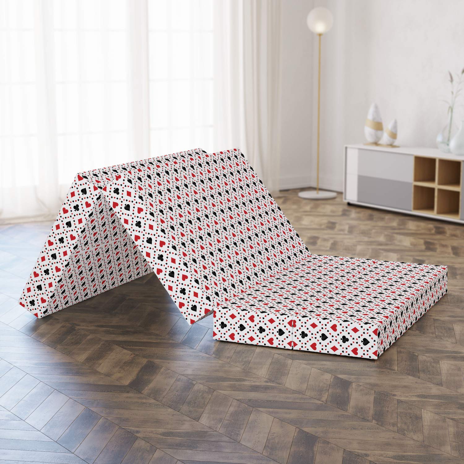 Ambesonne Red Black Foldable Mattress - 78.7
