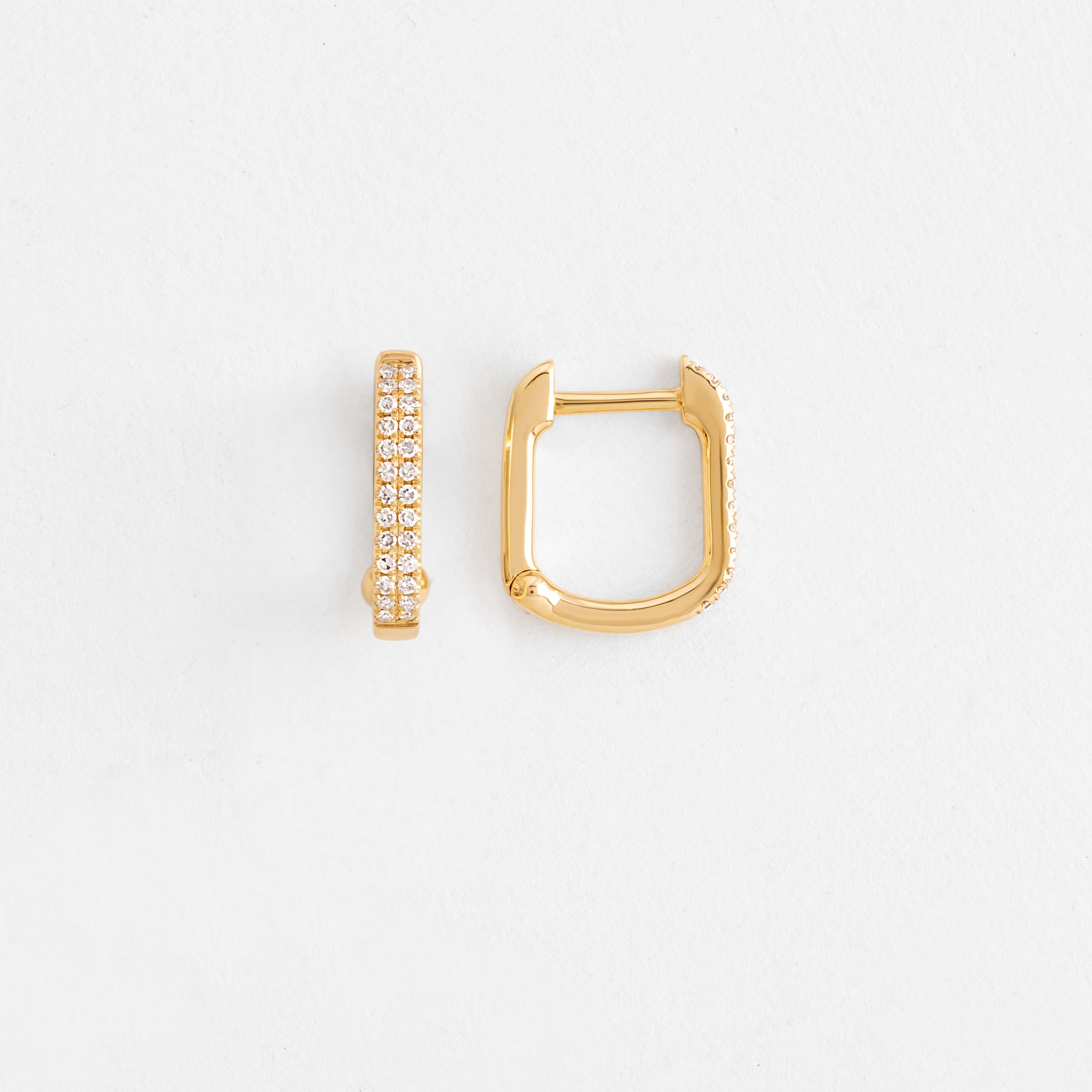 Diamond Lola Huggie Earrings for Women - 14K Gold Hoop Earrings with Sparkling Stones - Perfect for Everyday Wear, Parties & Special Occasions