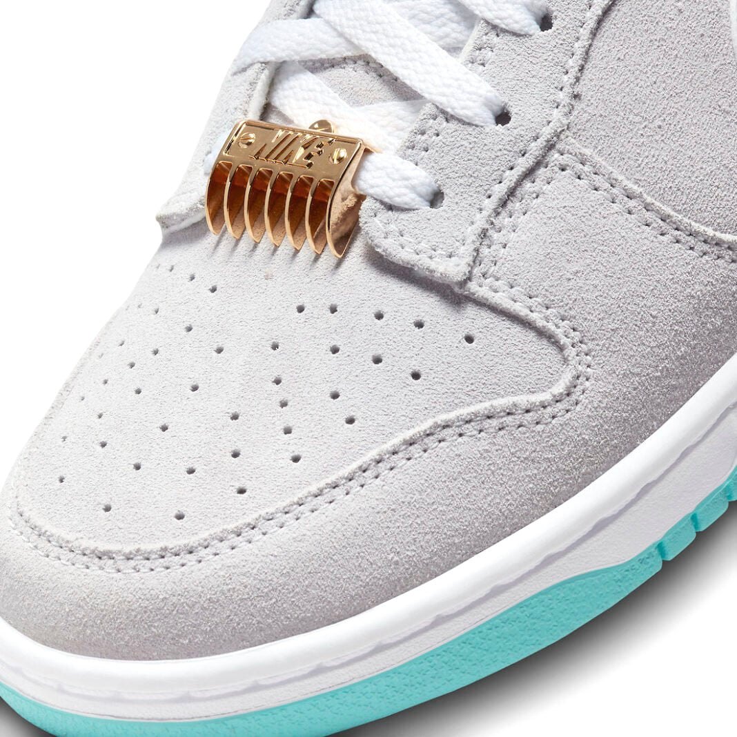 Nike Dunk Low Retro Men's Sneakers - Barber Shop Teal Blue, Vast Grey & White | Casual Streetwear Shoes for Everyday Wear & Sneaker Collectors