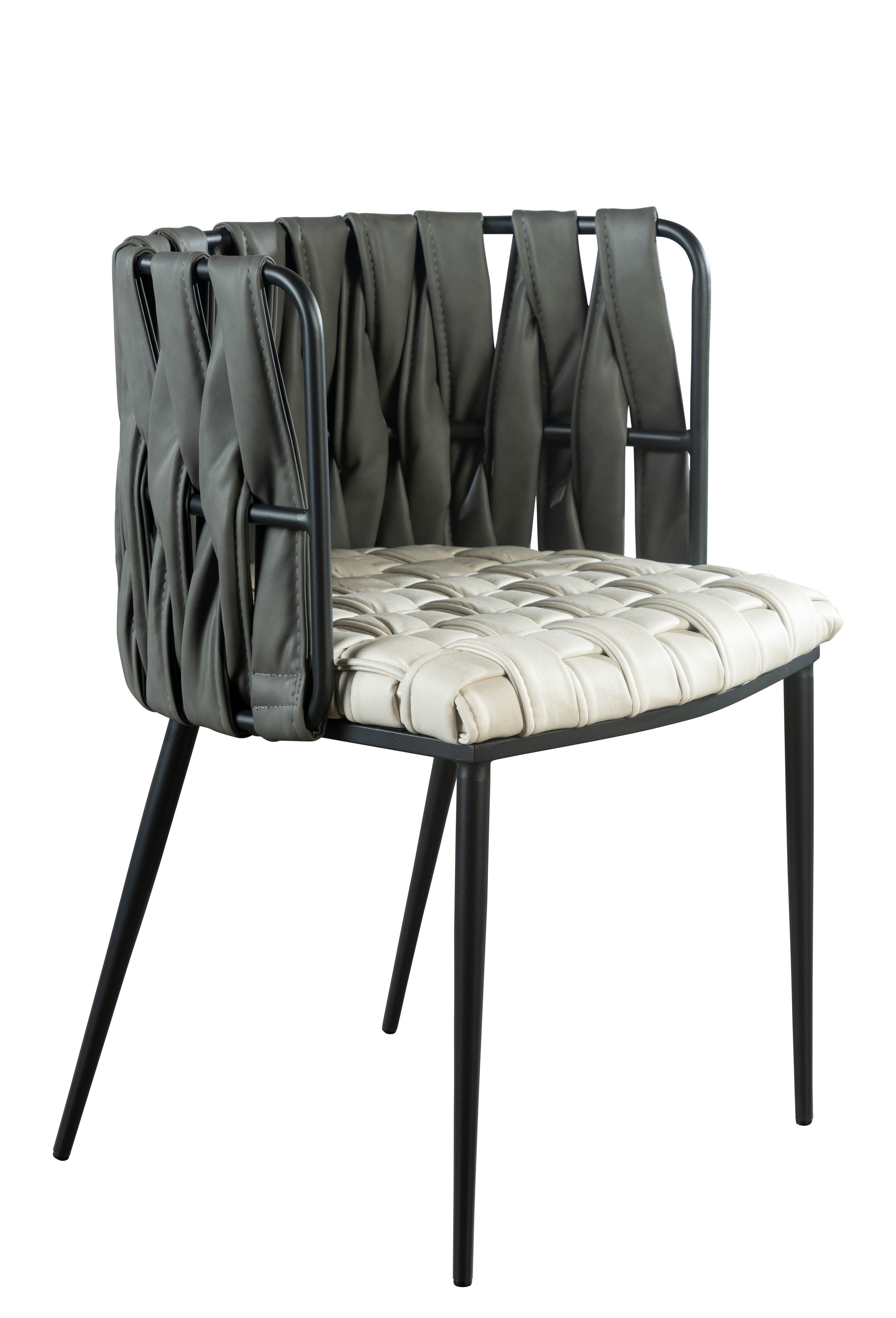 Milano Dining Chair - Gray & White Upholstered Modern Kitchen Chair for Home & Restaurant Use