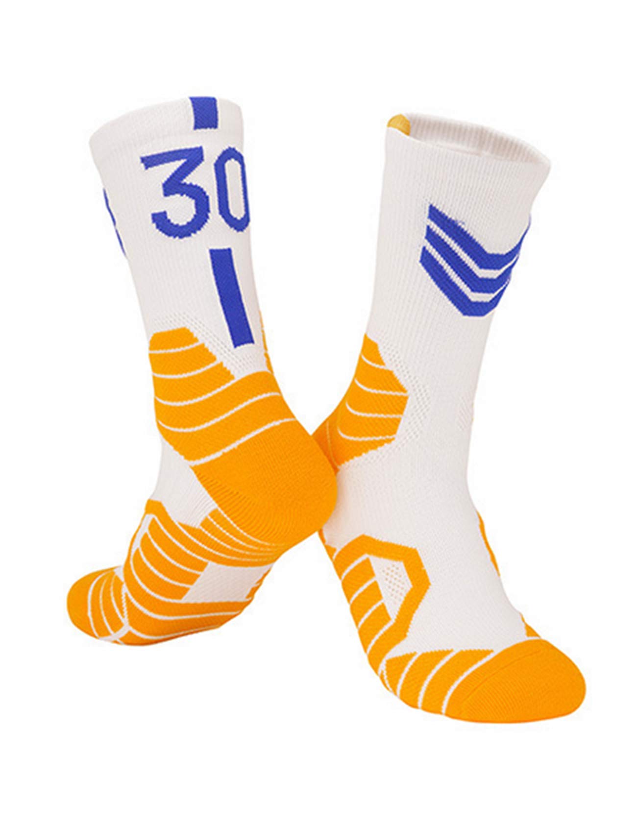 Jueshanzj Men's Basketball Socks with Custom Team Number - Moisture Wicking Athletic Socks for Basketball Players & Sports Enthusiasts - Perfect for Games, Training & Gym Workouts