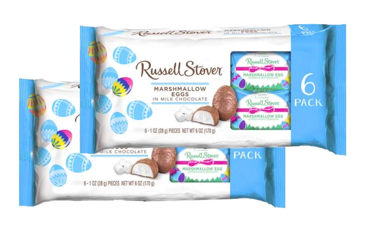 Russell Stover Milk Chocolate Covered Marshmallow Easter Eggs - Pack of 2 | Delicious Easter Treats for Baskets, Gifts & Holiday Celebrations
