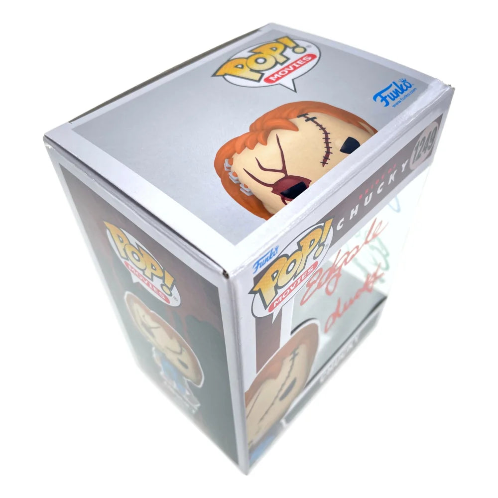 Chucky Funko Pop #1249 Signed by Ed Gale, Alex Vincent & Edan Gross - JSA COA Authenticated - Horror Movie Collectible for Fans & Display