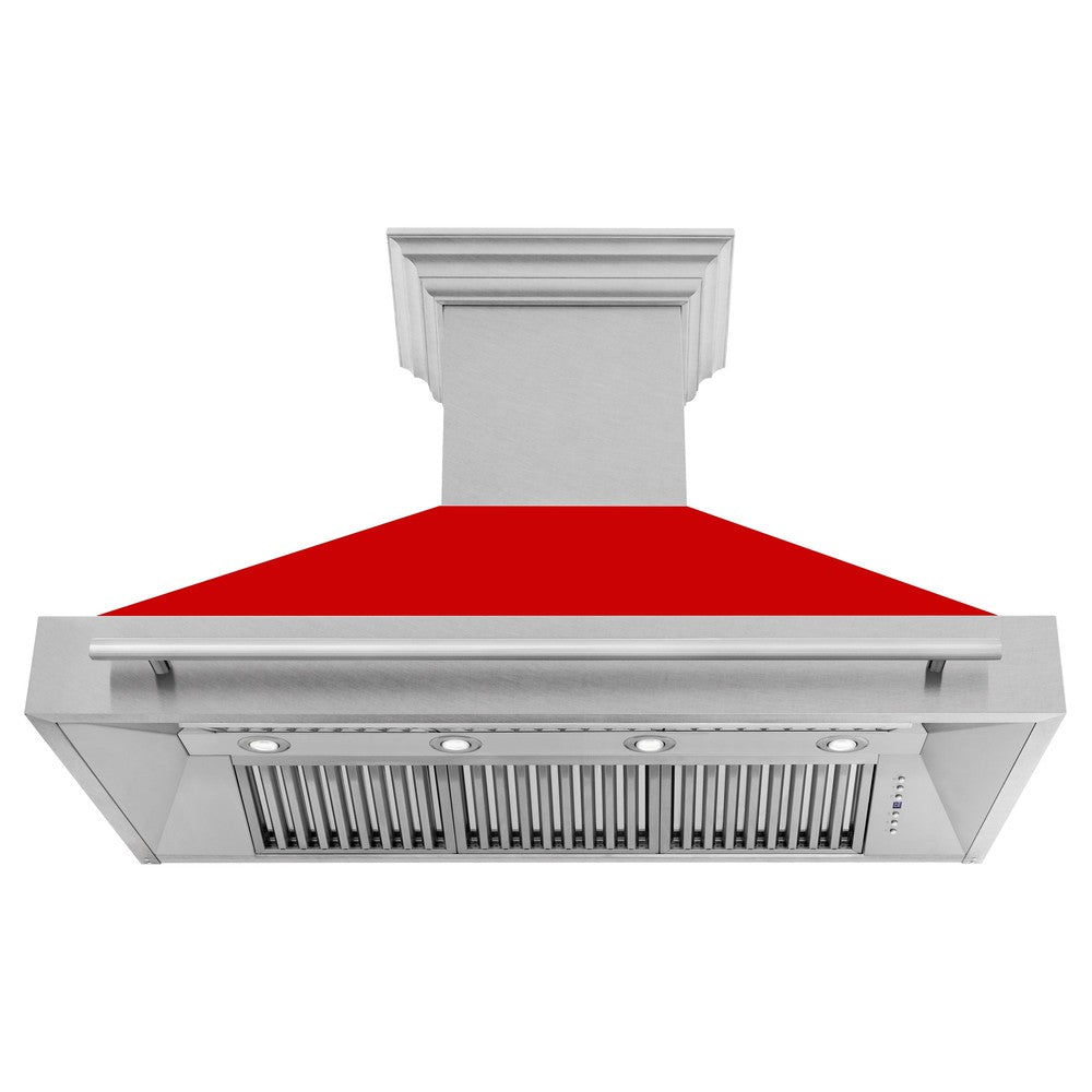 ZLINE 48-Inch Stainless Steel Wall Mount Range Hood with Satin Finish & Stainless Steel Handle (8654SNX 48) - Powerful Kitchen Ventilation for Gas Stoves & Cooking Areas