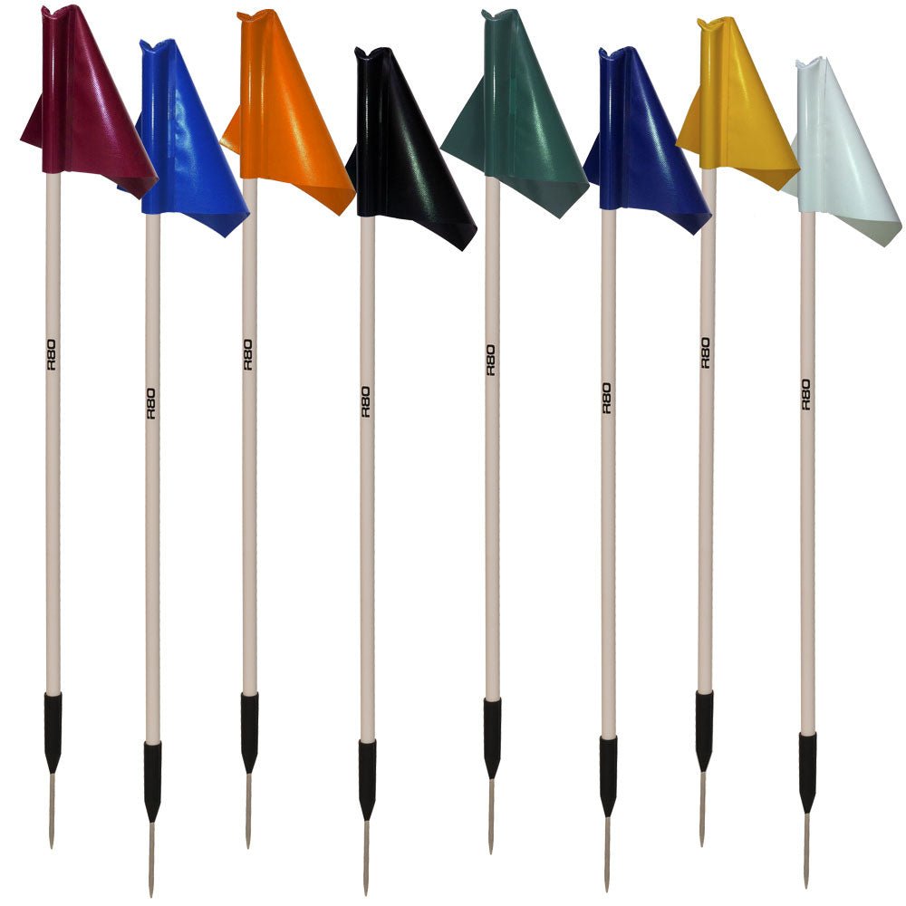 Sideline Pole with Top Tarp Flag - Durable Football Field Marker for Outdoor Sports, Games, and Events - Perfect for Football, Soccer, Rugby, and Tailgating Parties