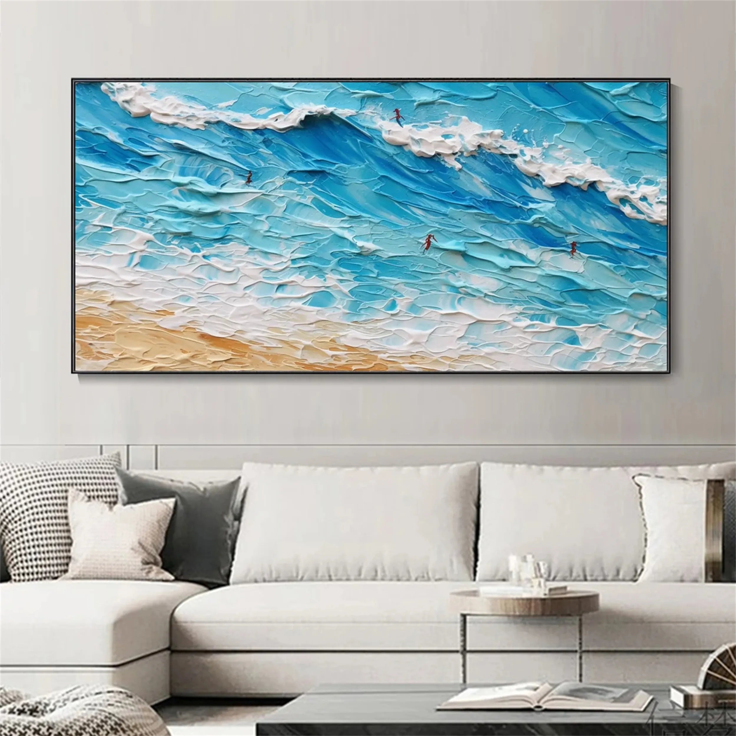 Seascape and Snowy Peak Landscape Painting #SP013 - Perfect for Home Decor, Office Wall Art, and Gift Ideas