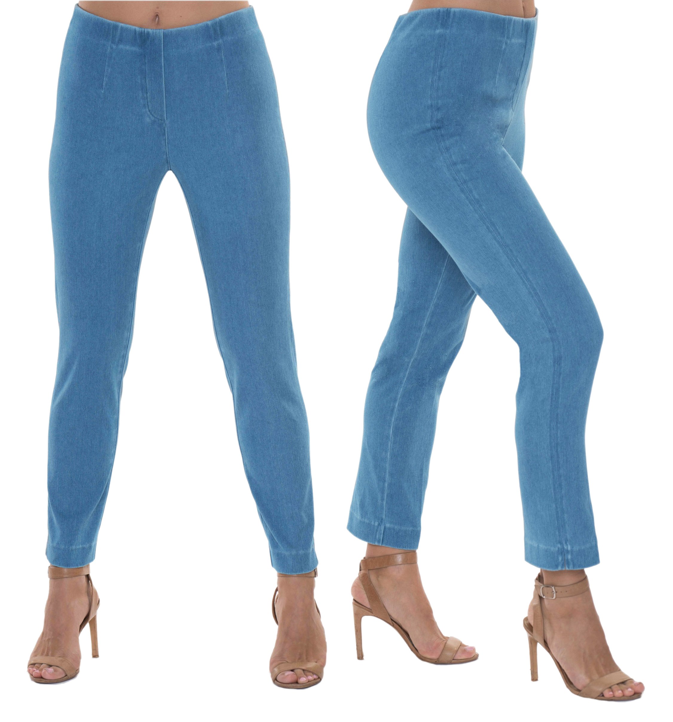 LIOR PARIS Vintage Blue Denim Pants for Women - High Waisted Distressed Jeans with Stretch | Perfect for Casual Wear, Date Night & Street Style Outfits
