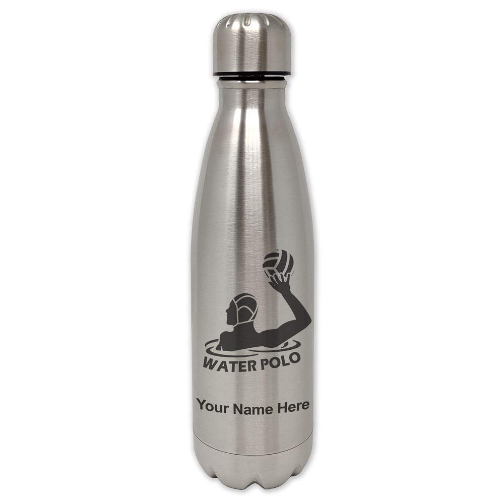 LaserGram Personalized Stainless Steel Water Bottle for Water Polo Players - Single Wall, Engraved Design - Perfect for Training, Games & Outdoor Adventures