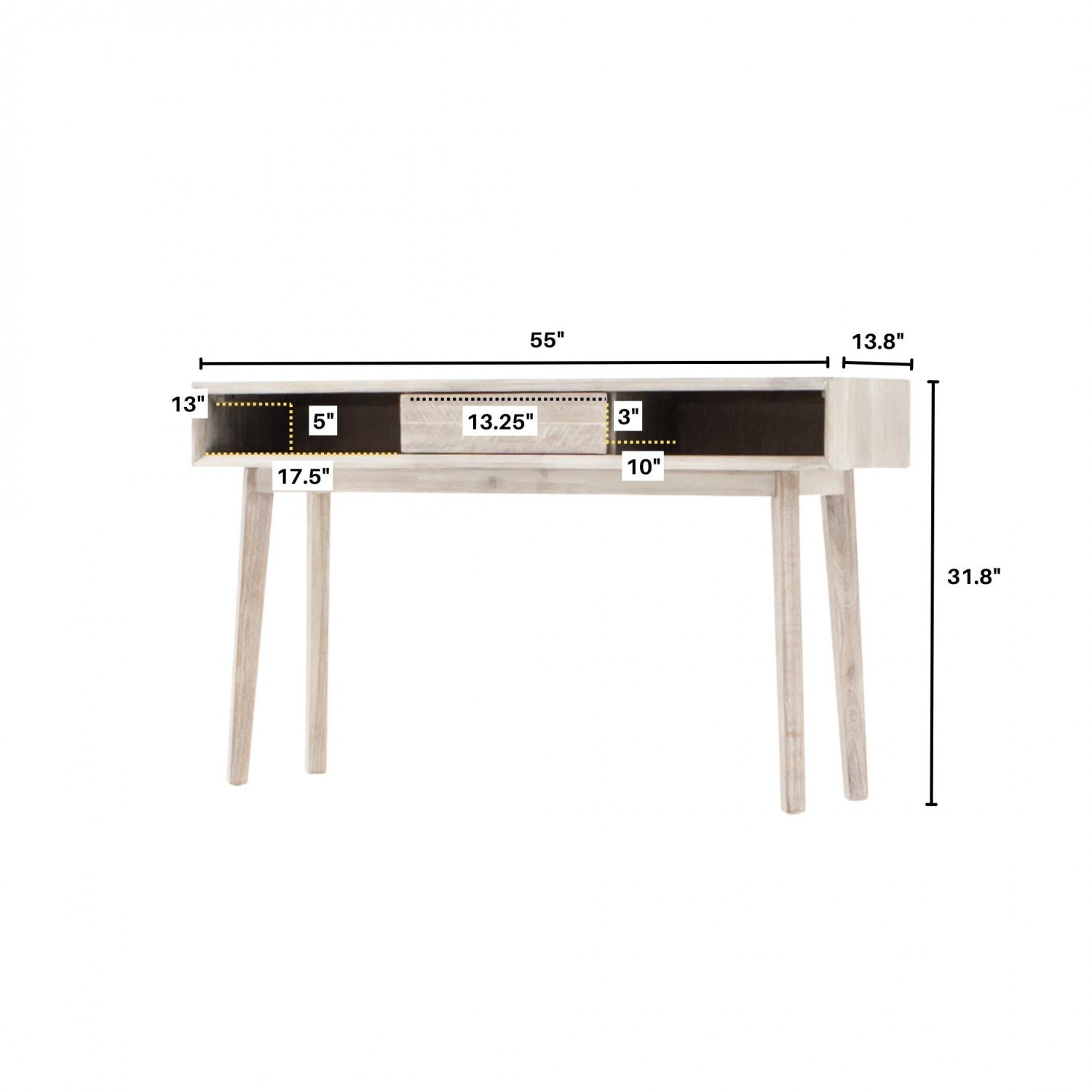 Abenra Console Table - Light Driftwood Finish Entryway Sofa Table | Perfect for Hallway, Living Room & Home Decor