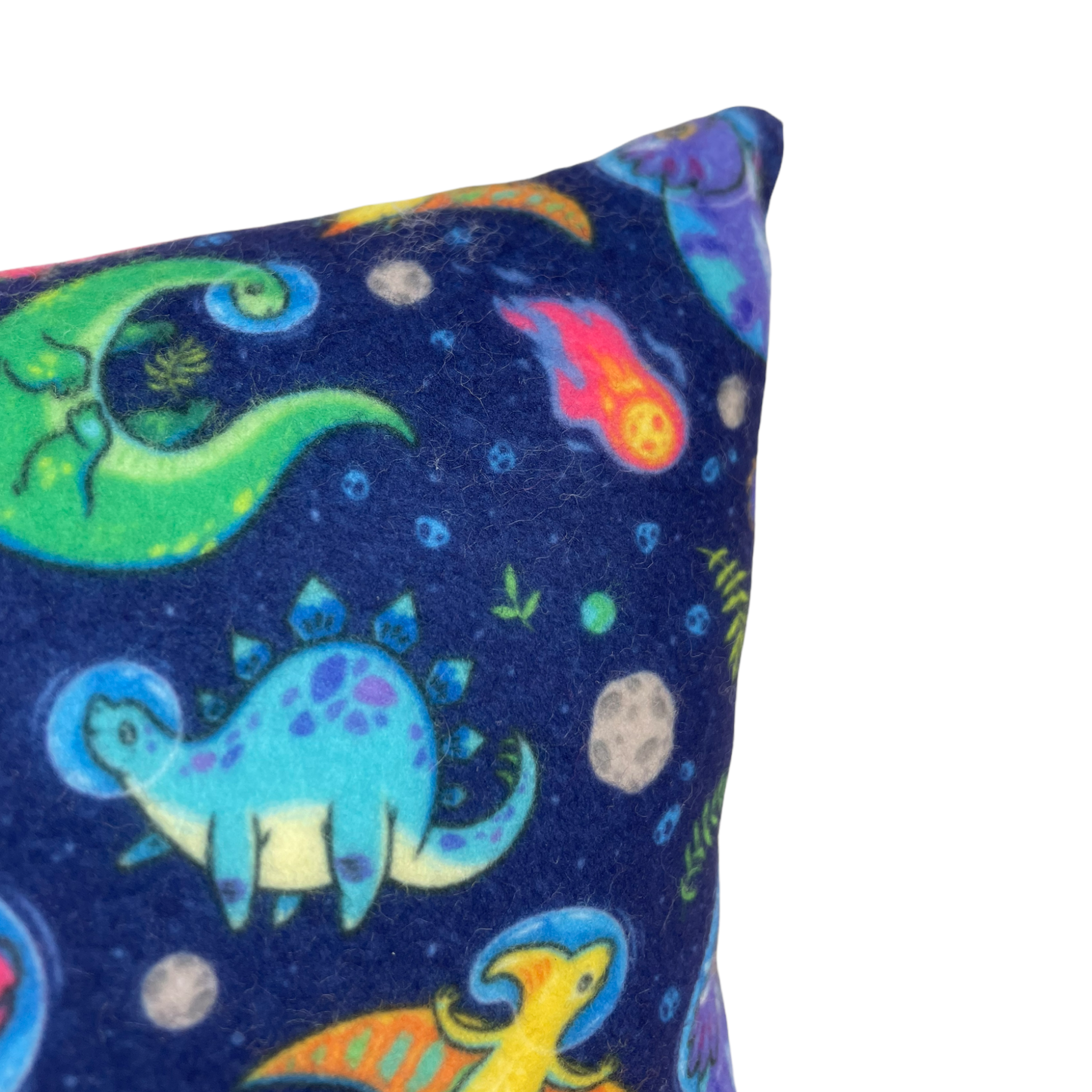 Space Dinos Fleece Pillow 8x13 Inches - Soft Plush Dinosaur Themed Cushion for Kids Bedroom, Nursery Decor, or Cozy Living Room Accent