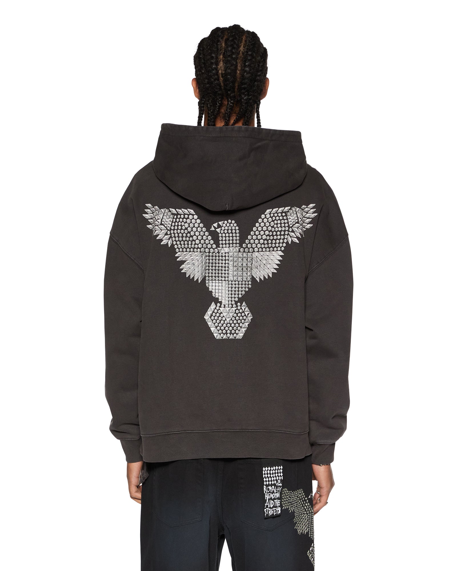 Eagle EKCESS Hoodie Faded Black - Men's Streetwear Pullover Sweatshirt for Casual Wear & Outdoor Activities