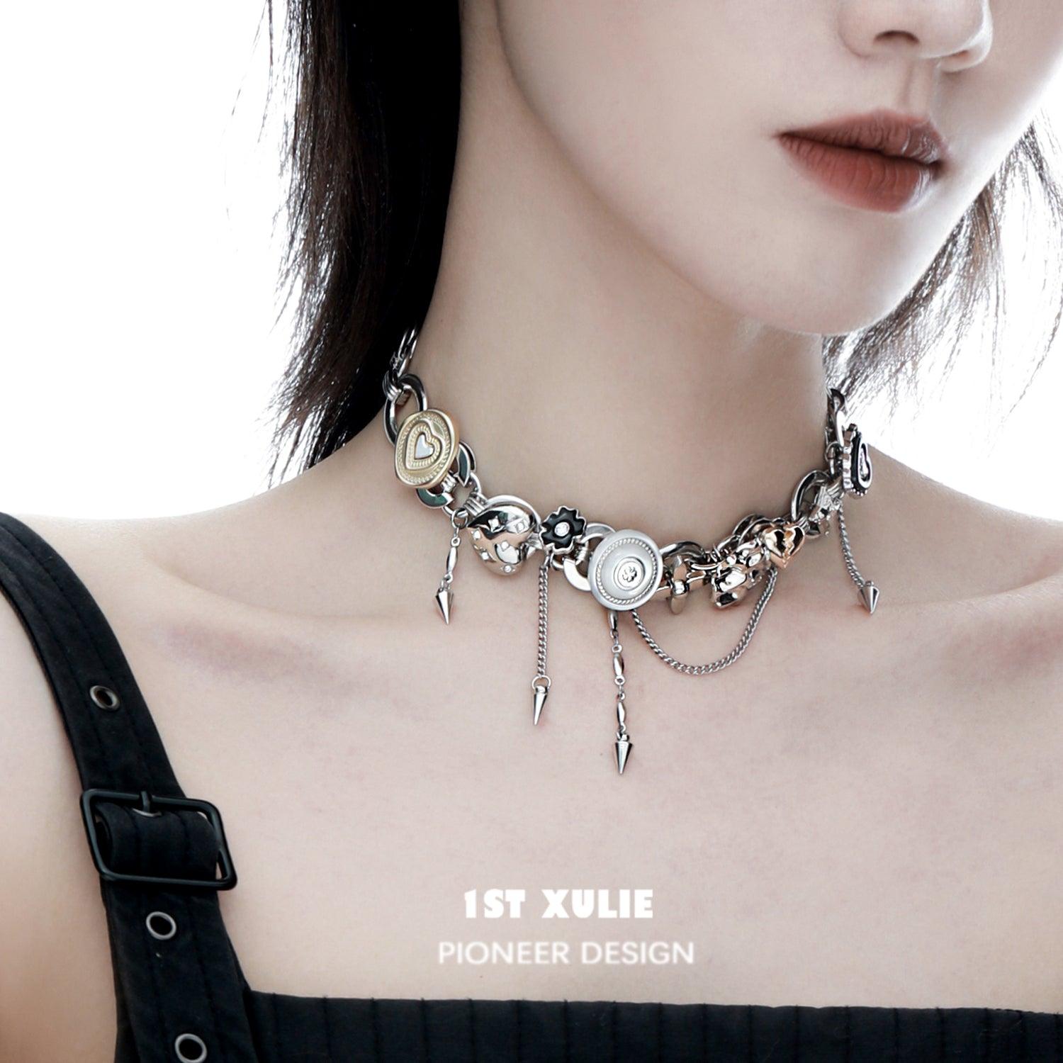 Starfall Button Necklace Choker™ - Elegant Adjustable Choker Necklace for Women | Perfect for Date Nights, Parties & Special Occasions