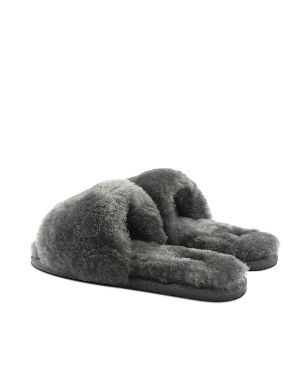 Women's UGG Fluffy Slippers - Cozy Indoor/Outdoor House Shoes for Winter Comfort - Perfect for Home, Lounge & Cold Weather Wear